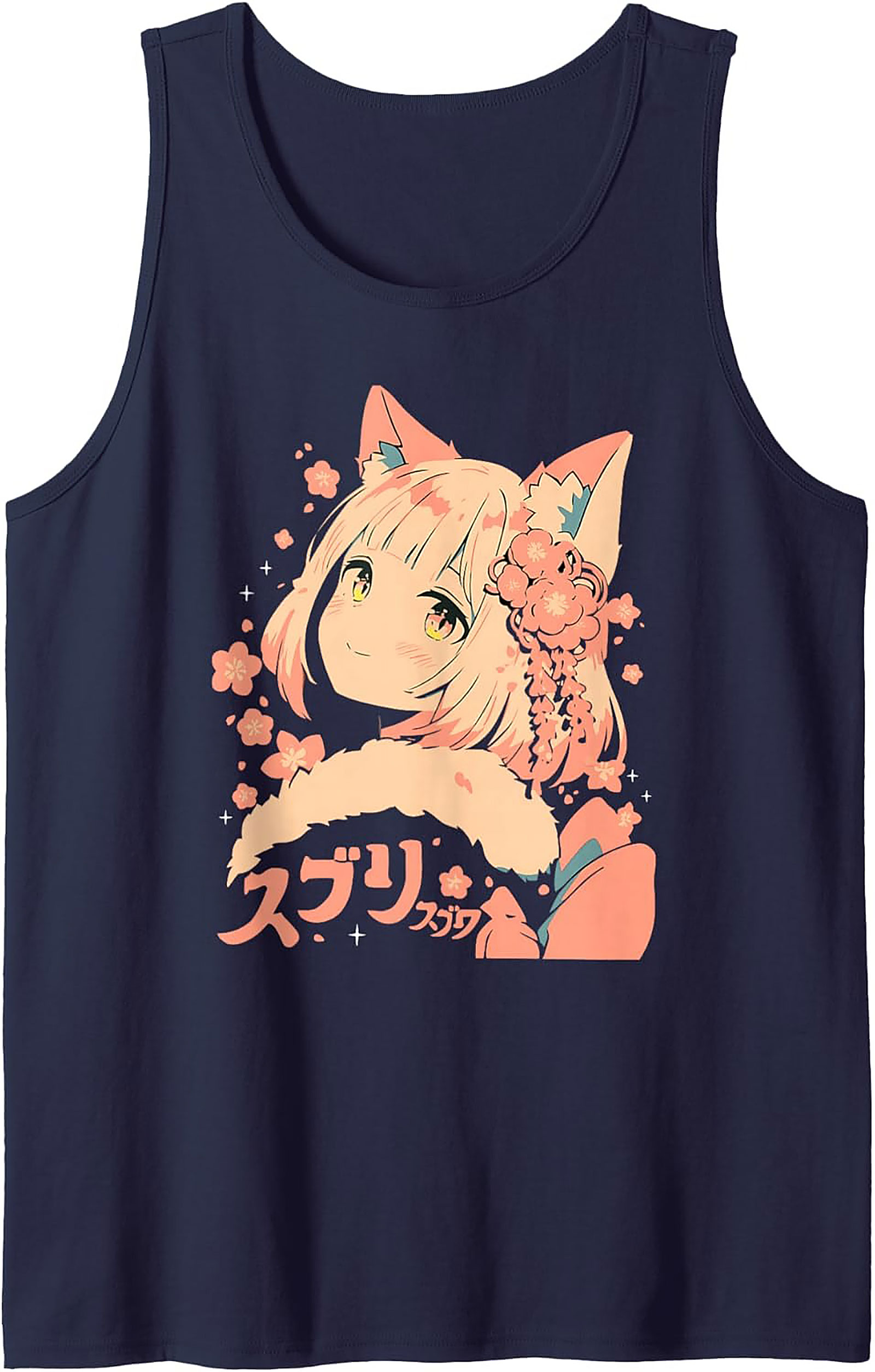 Kawaii Kitsune Anime Graphic Tank Top | Summer Sleeveless