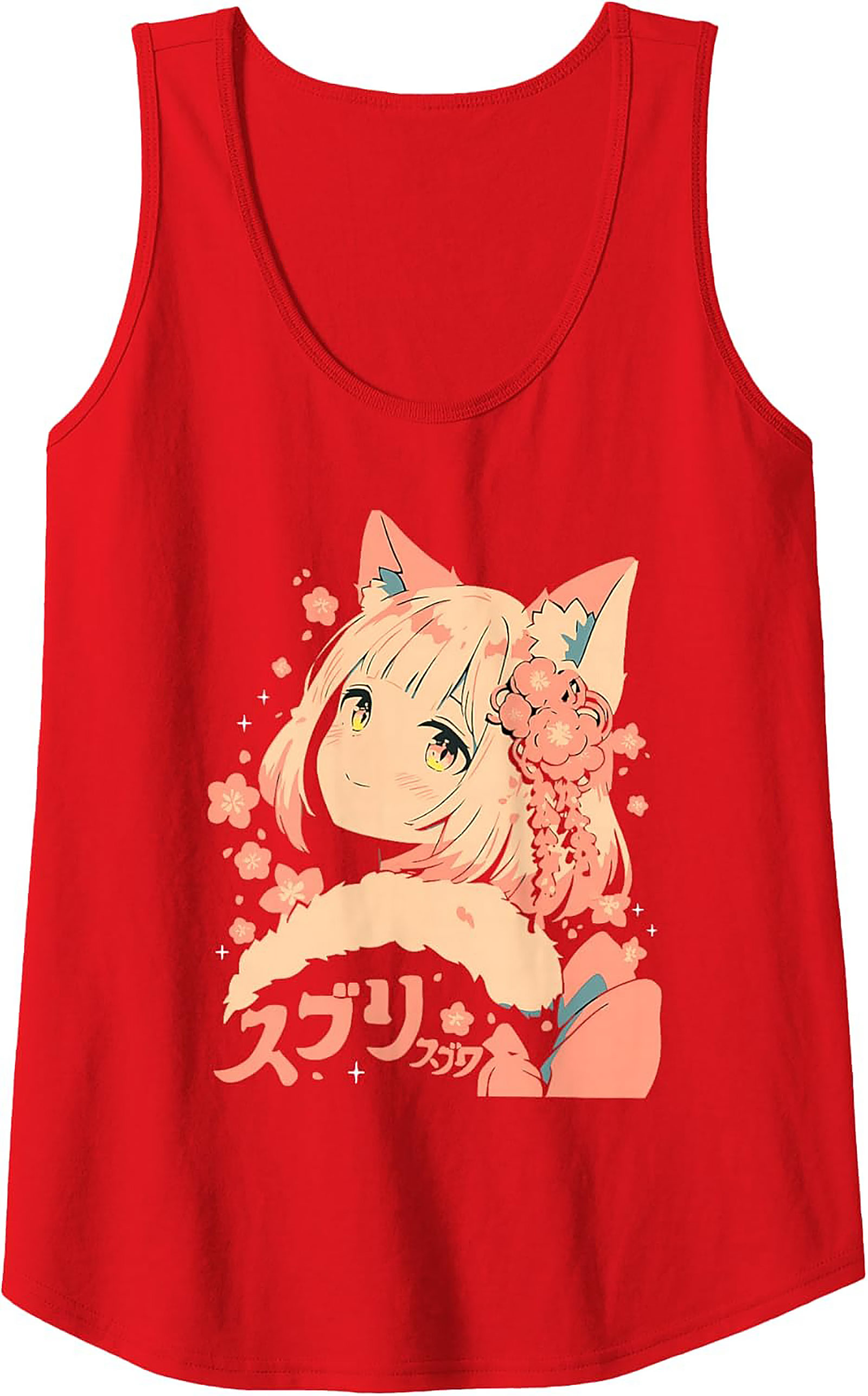 Kawaii Kitsune Anime Graphic Tank Top | Summer Sleeveless