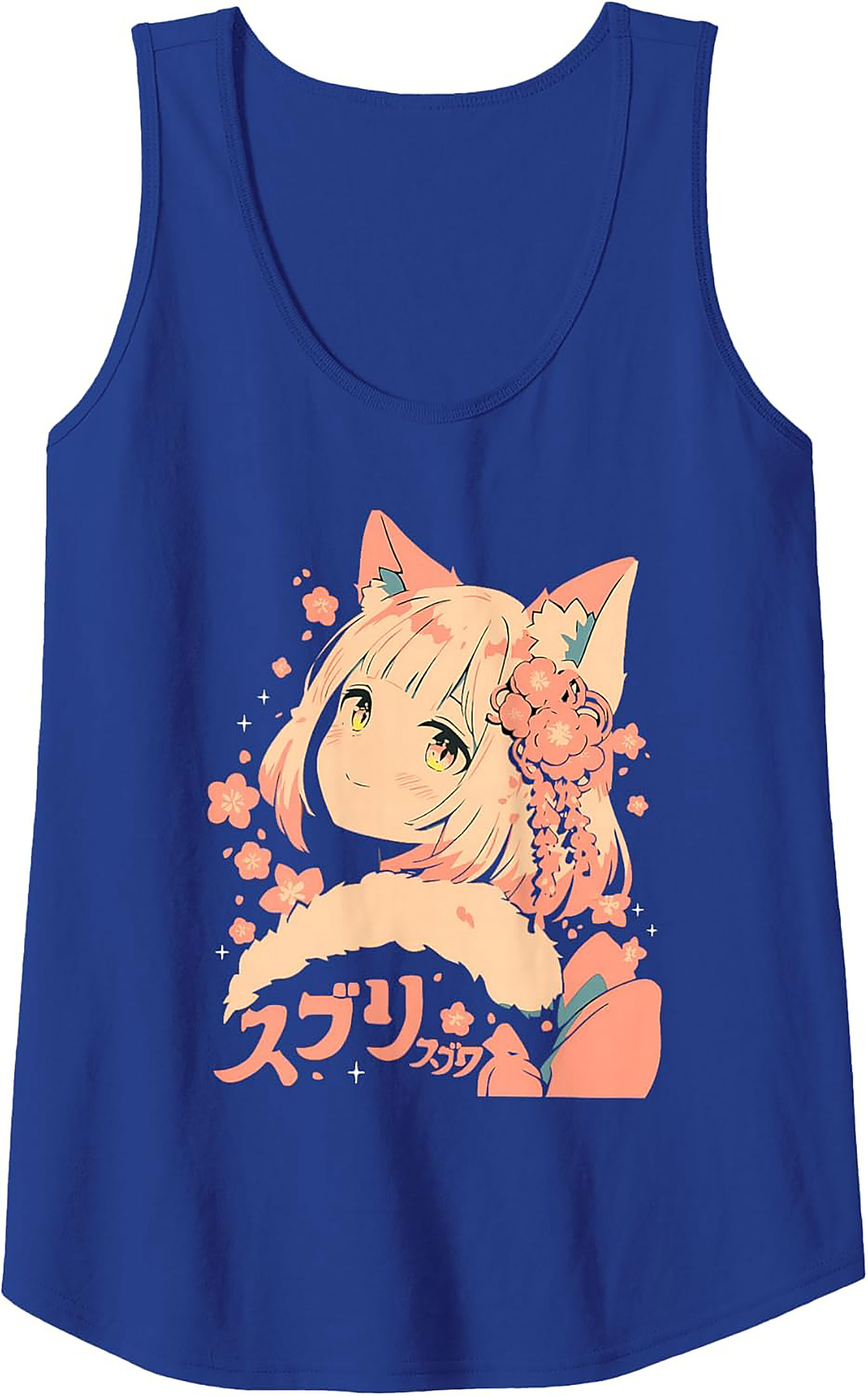 Kawaii Kitsune Anime Graphic Tank Top | Summer Sleeveless