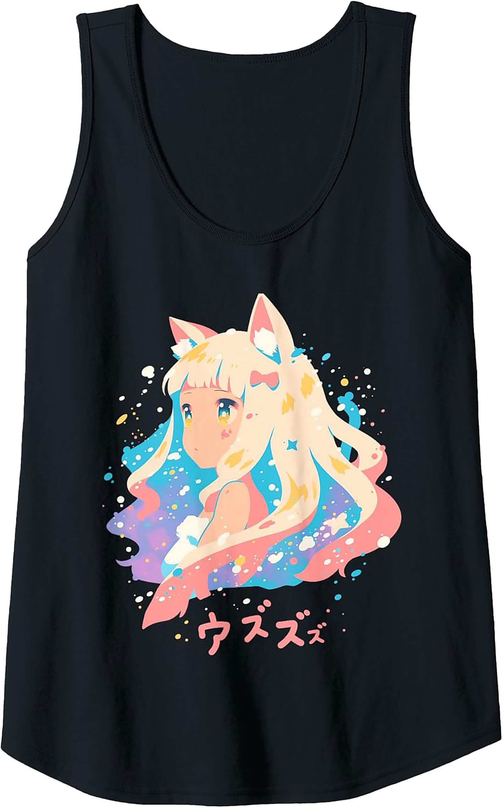 Kawaii Anime Cat Girl Graphic Tank | Summer Sleeveless Tee