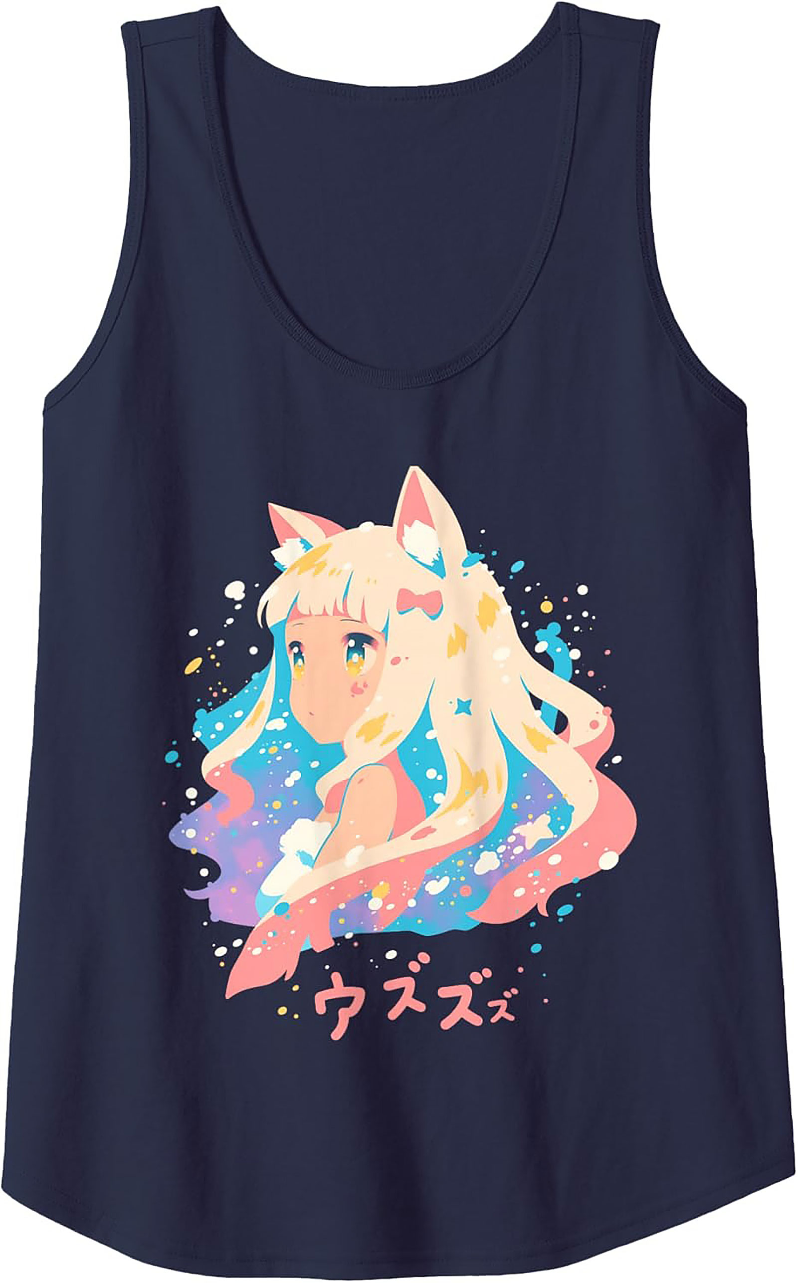 Kawaii Anime Cat Girl Graphic Tank | Summer Sleeveless Tee