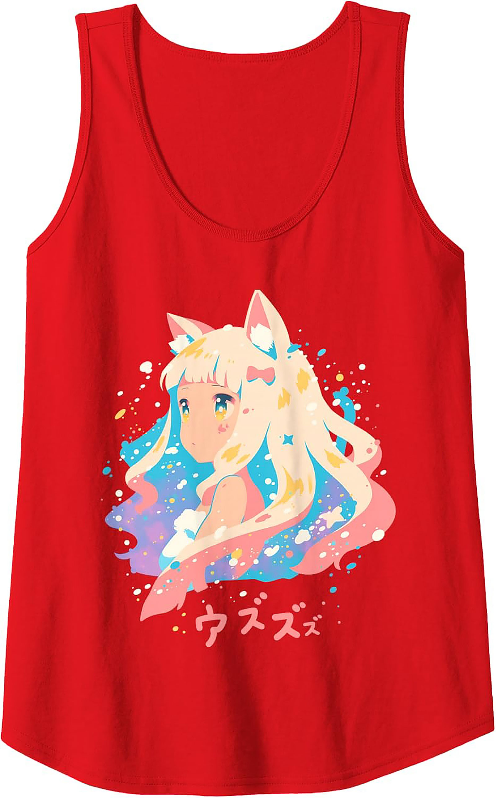 Kawaii Anime Cat Girl Graphic Tank | Summer Sleeveless Tee