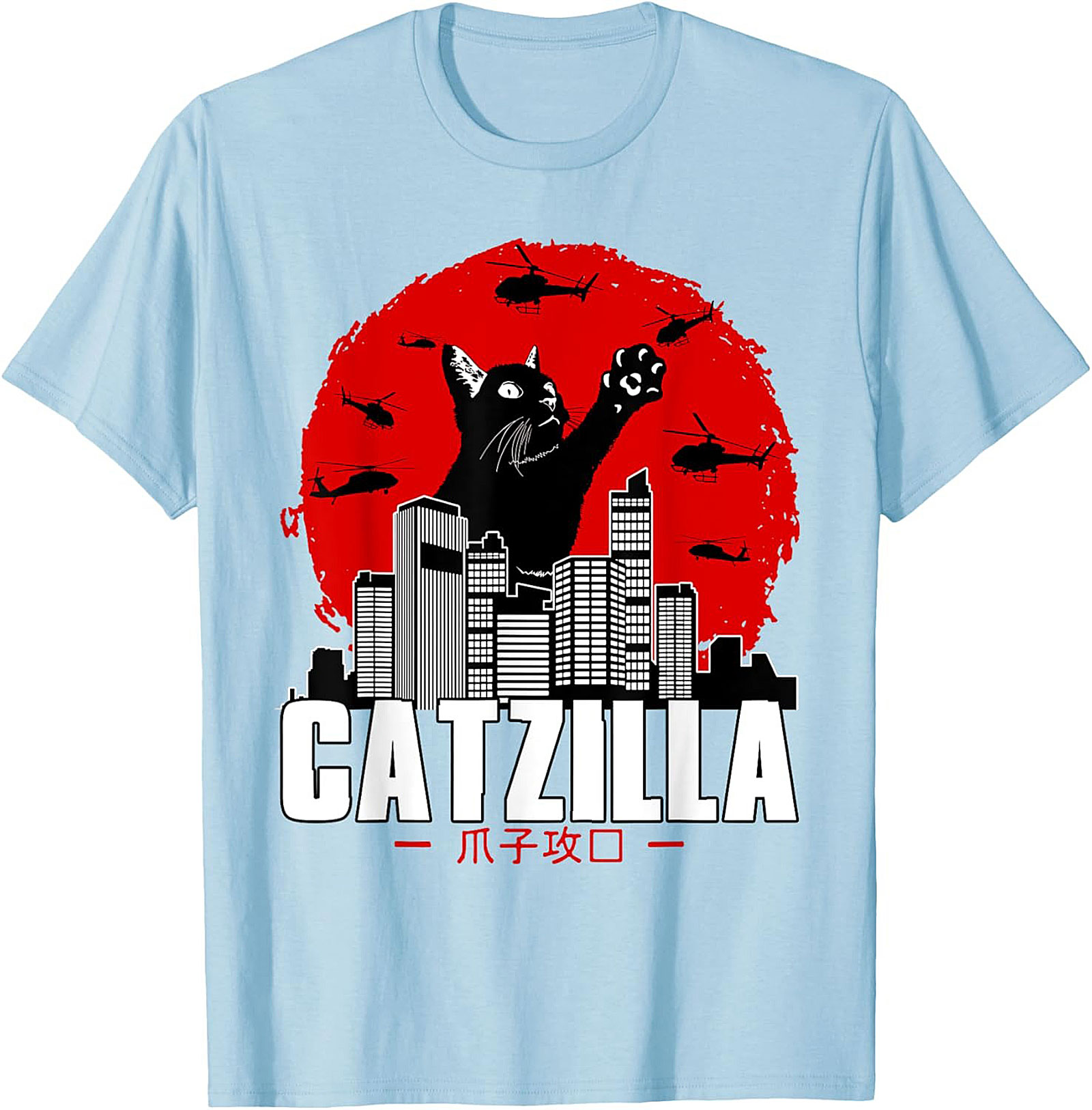 Catzilla Graphic Tee Funny Cat Shirt Unisex Tee Gift