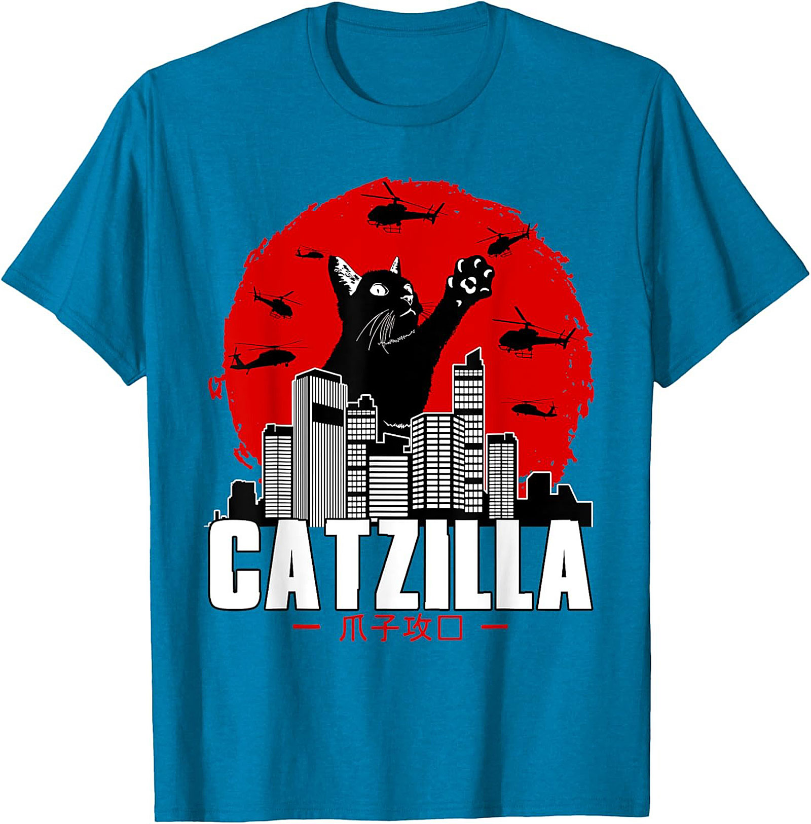 Catzilla Graphic Tee Funny Cat Shirt Unisex Tee Gift