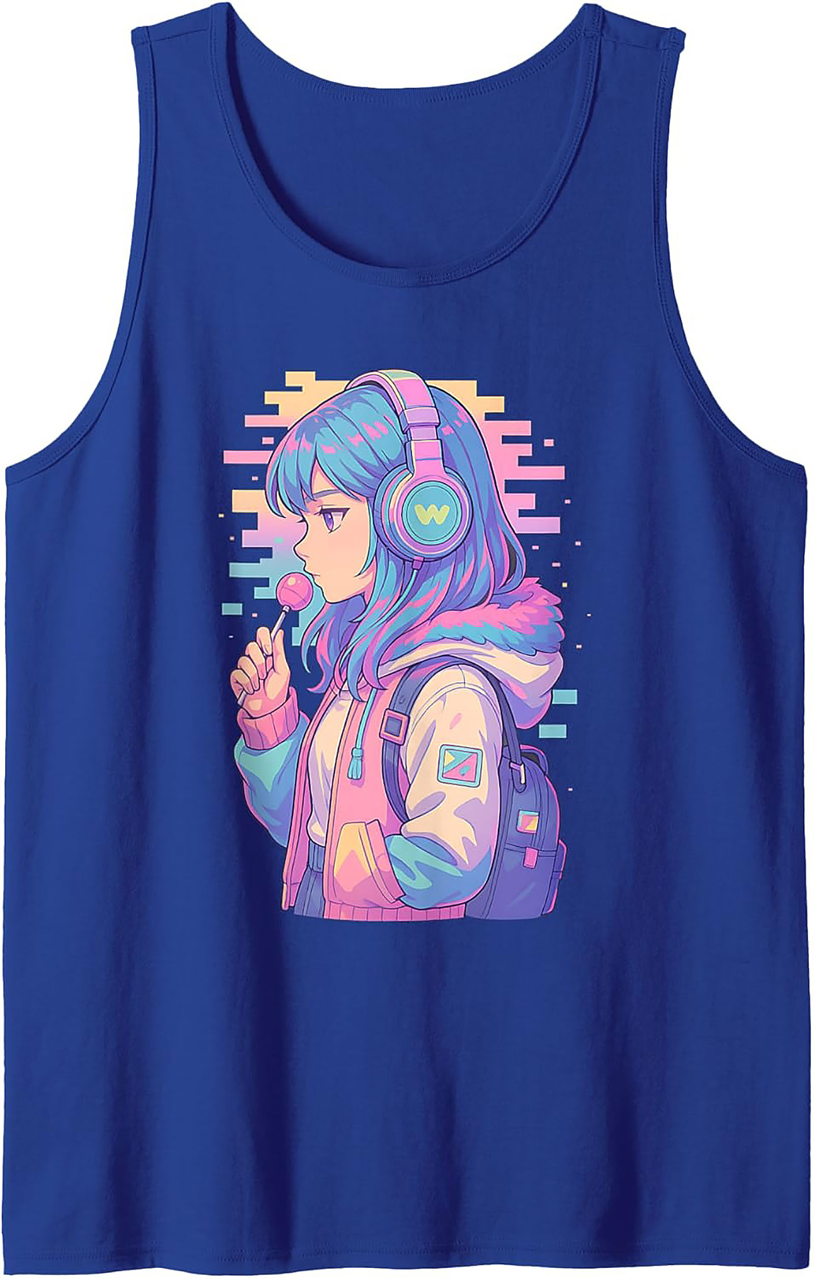 Vaporwave Anime Girl Graphic Tank Top | Aesthetic Summer Wear