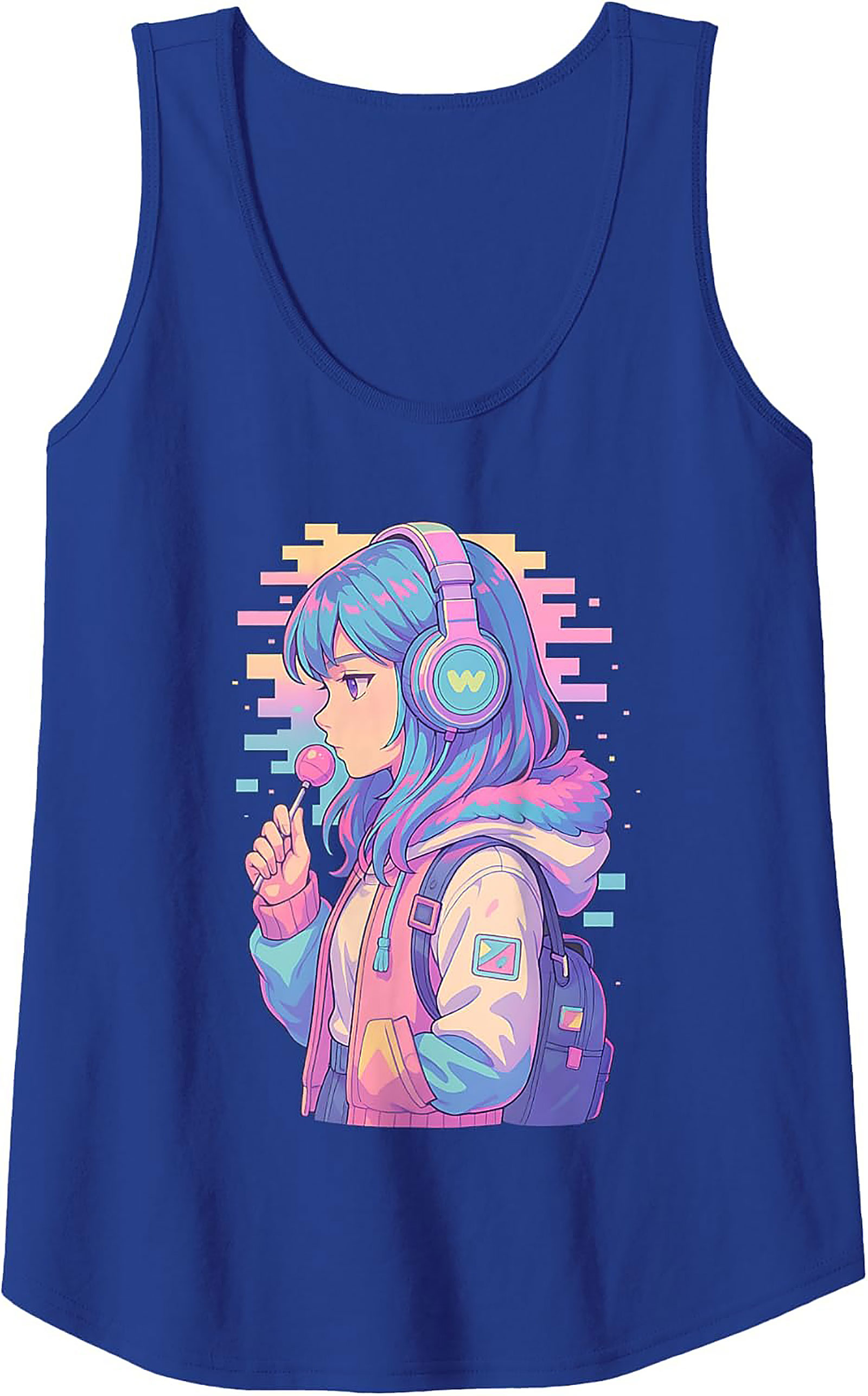 Vaporwave Anime Girl Graphic Tank Top | Aesthetic Summer Wear