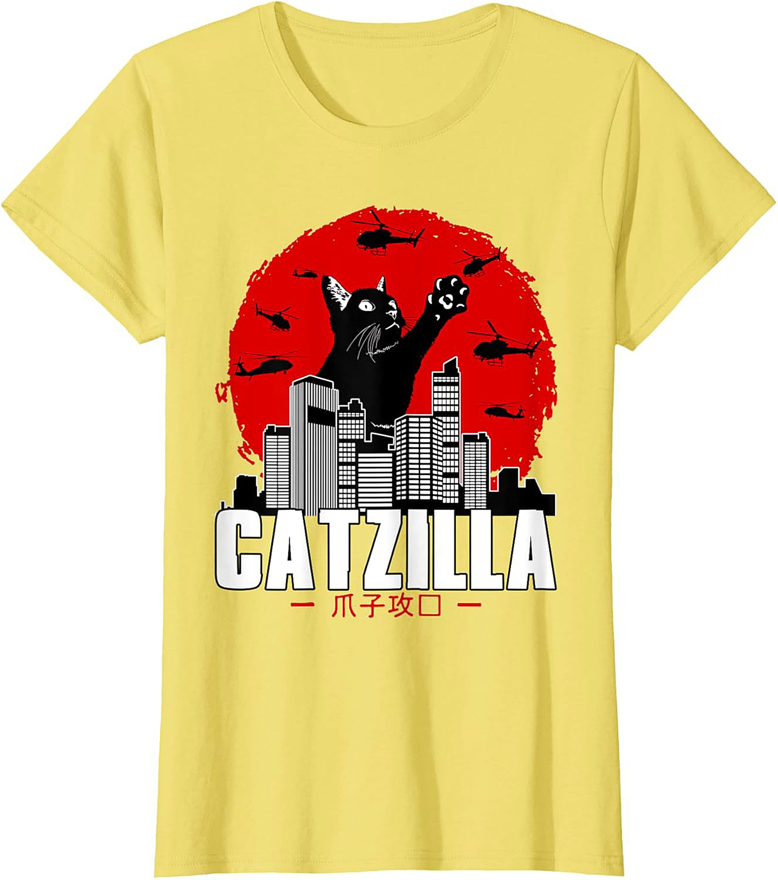 Catzilla Graphic Tee Funny Cat Shirt Unisex Tee Gift