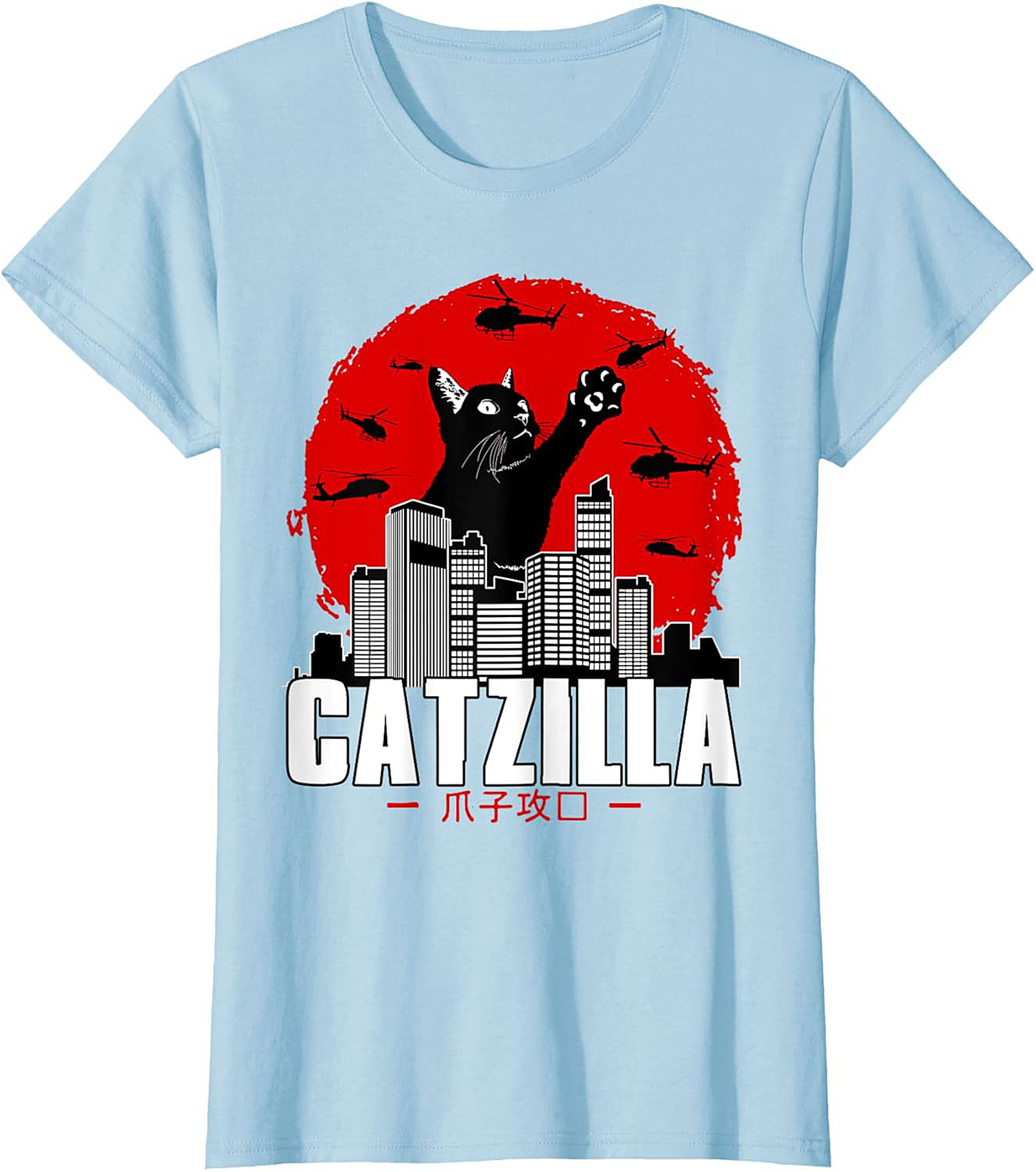 Catzilla Graphic Tee Funny Cat Shirt Unisex Tee Gift