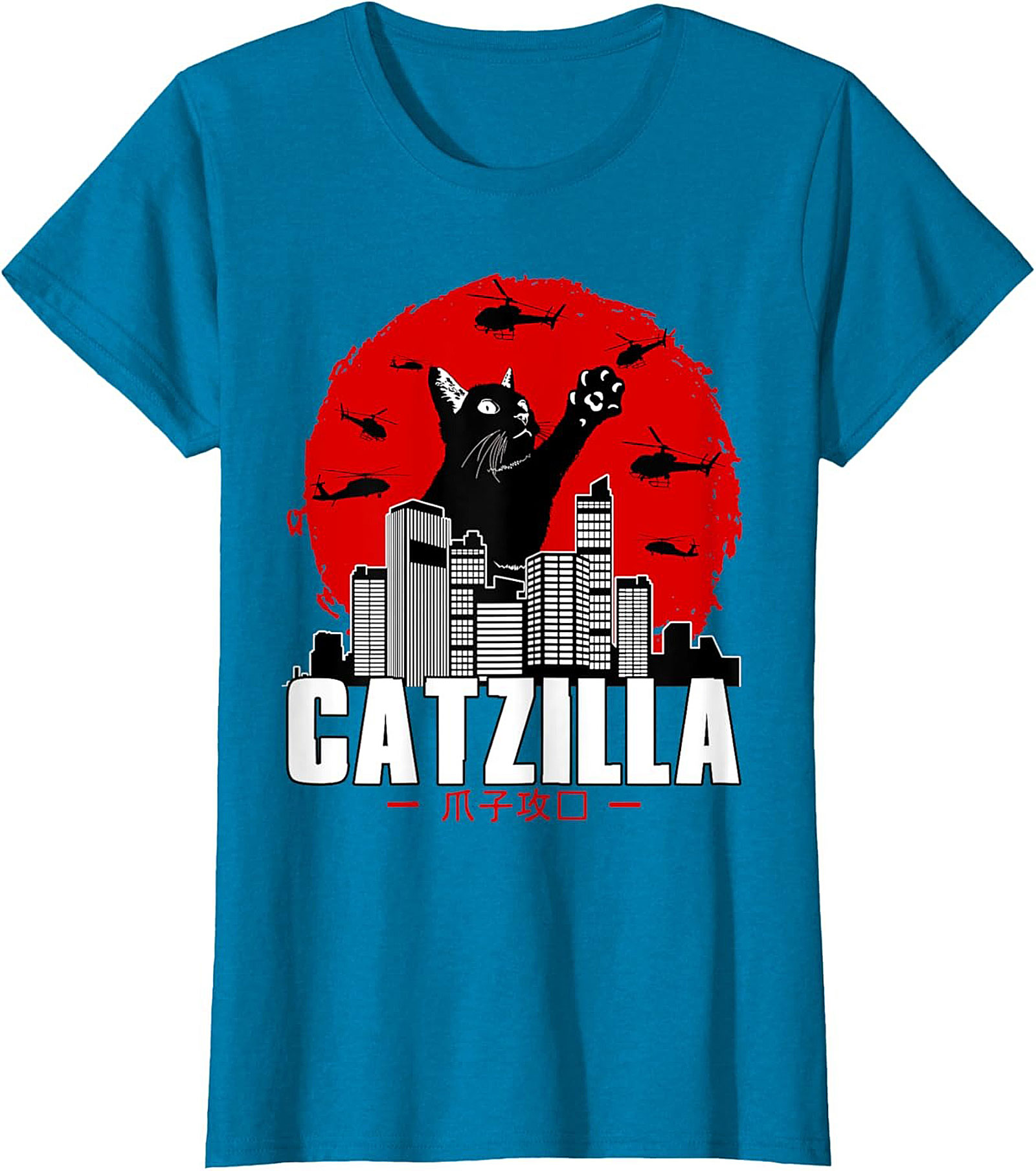 Catzilla Graphic Tee Funny Cat Shirt Unisex Tee Gift