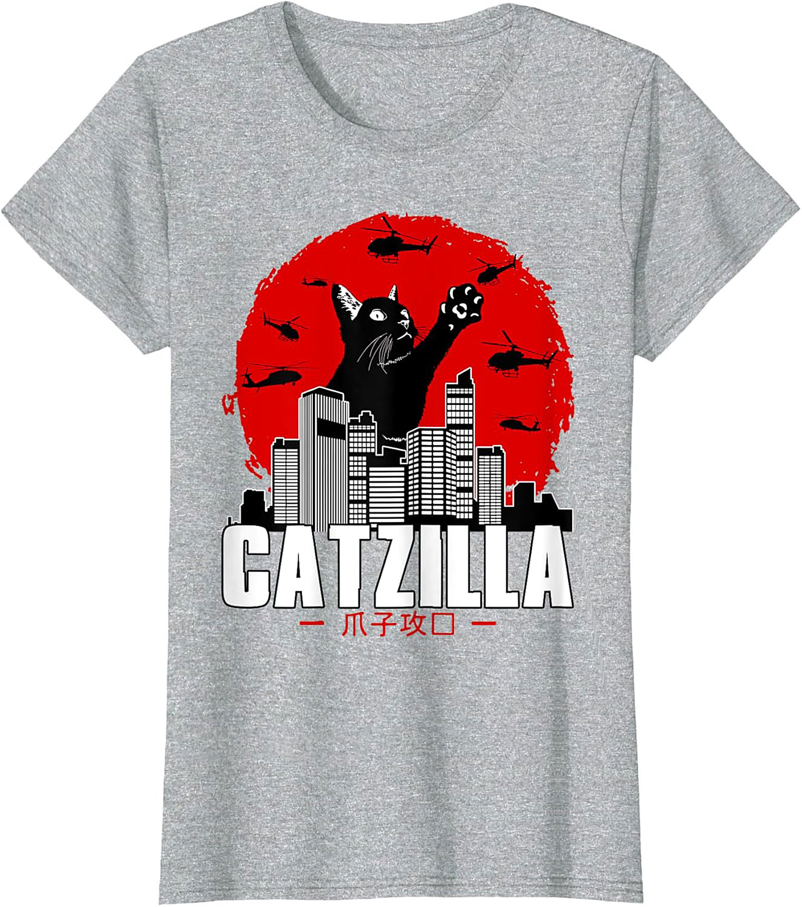 Catzilla Graphic Tee Funny Cat Shirt Unisex Tee Gift