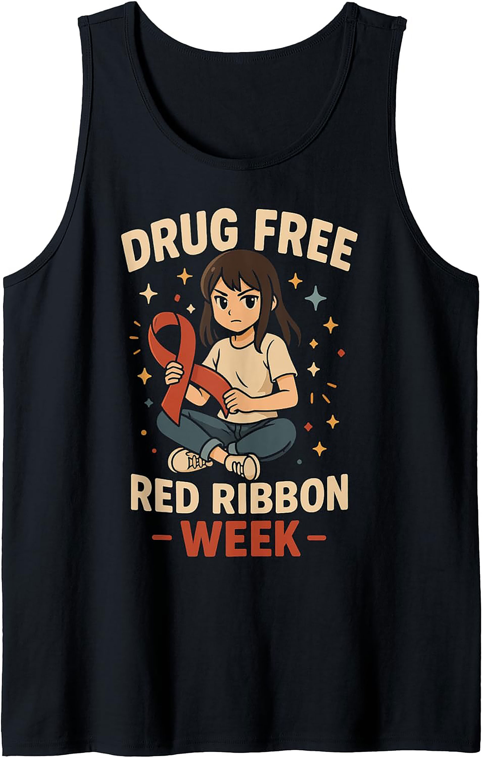 Red Ribbon Week Graphic Tank | Drug Free Awareness Tee