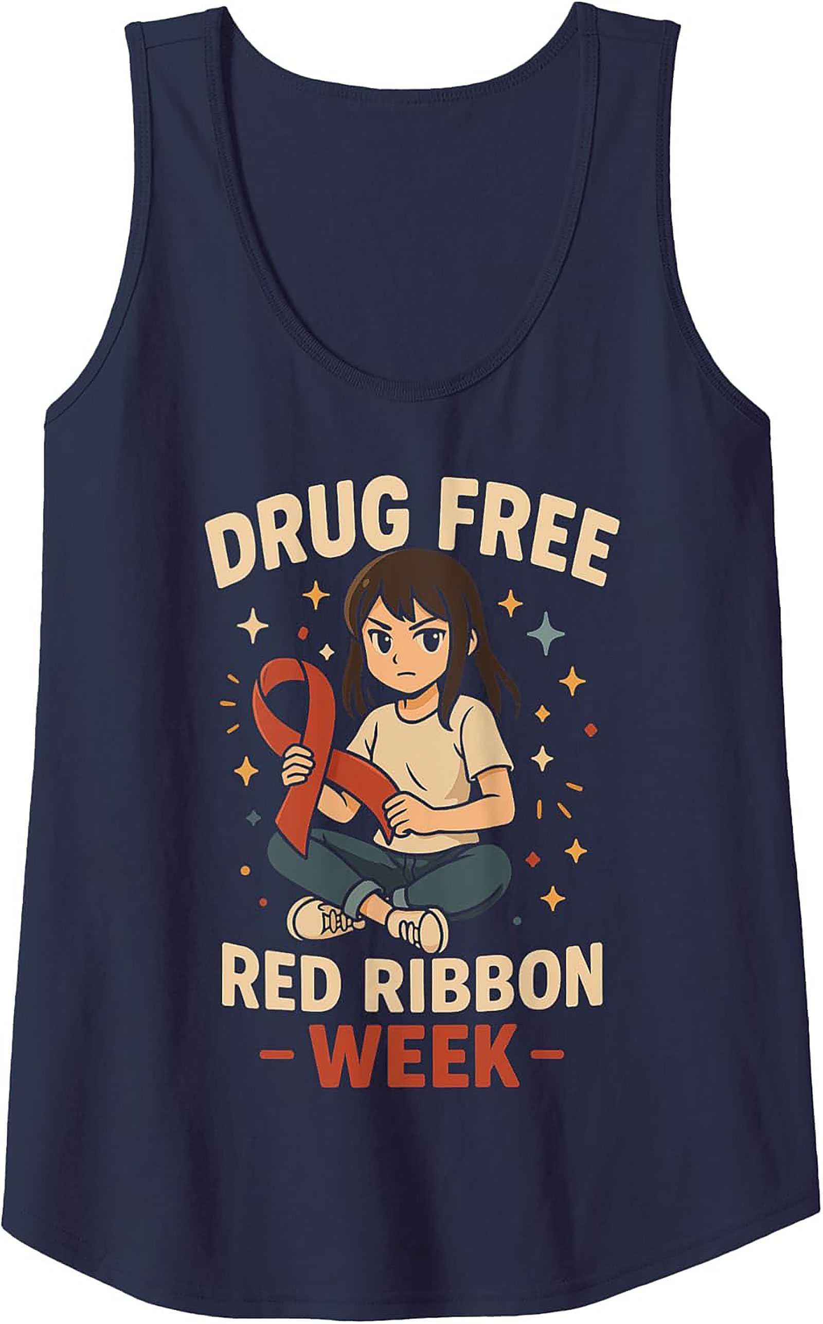 Red Ribbon Week Graphic Tank | Drug Free Awareness Tee