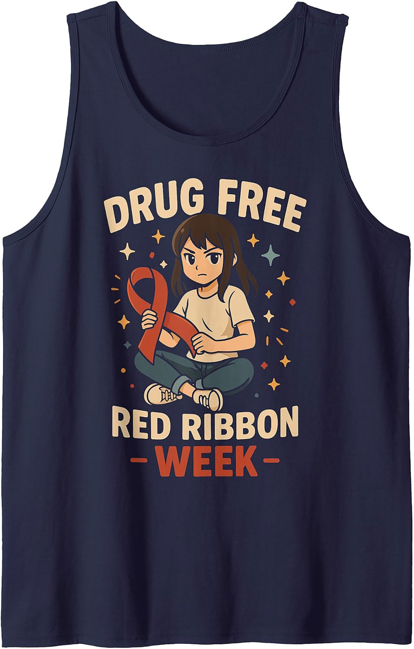 Red Ribbon Week Graphic Tank | Drug Free Awareness Tee