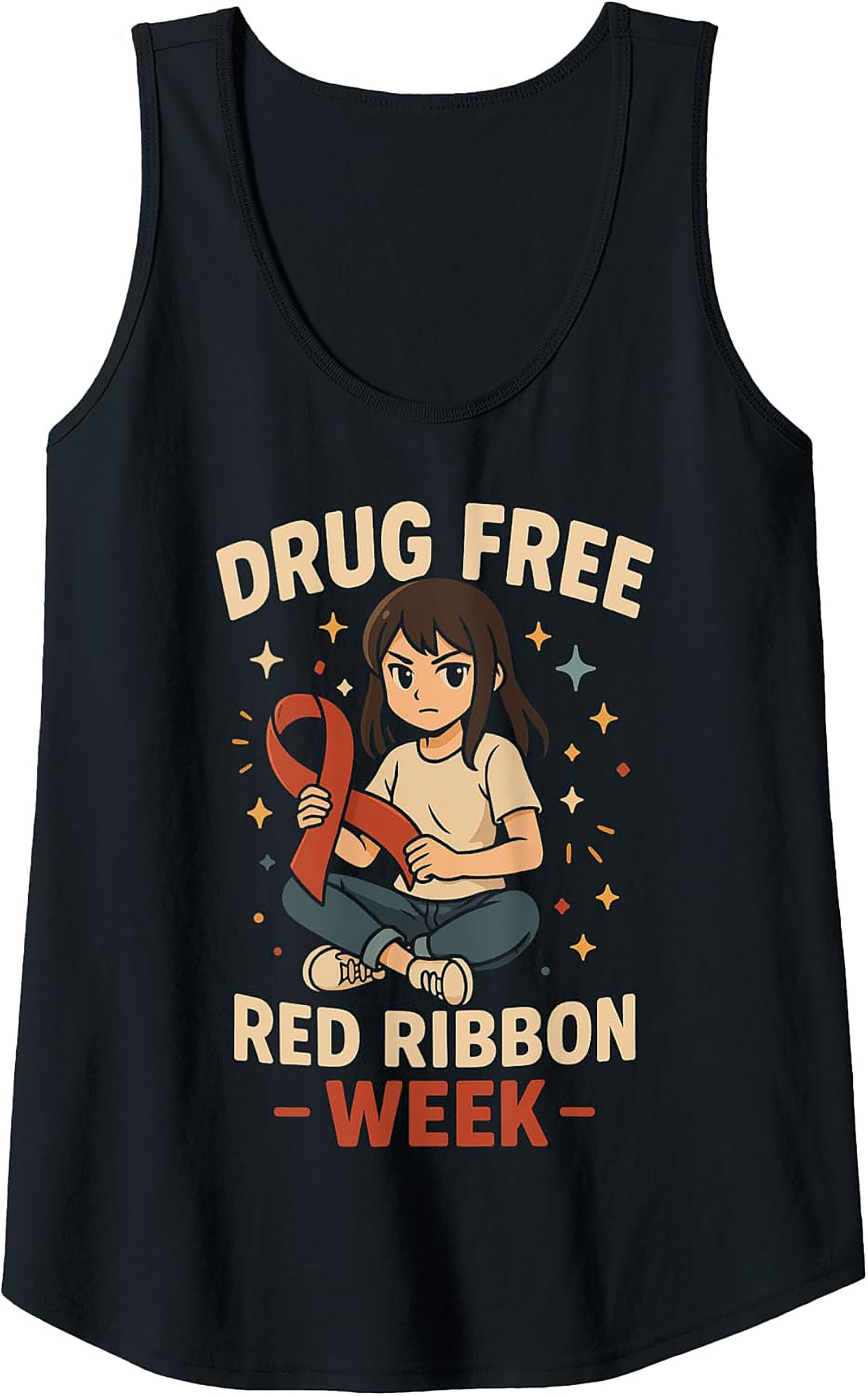 Red Ribbon Week Graphic Tank | Drug Free Awareness Tee
