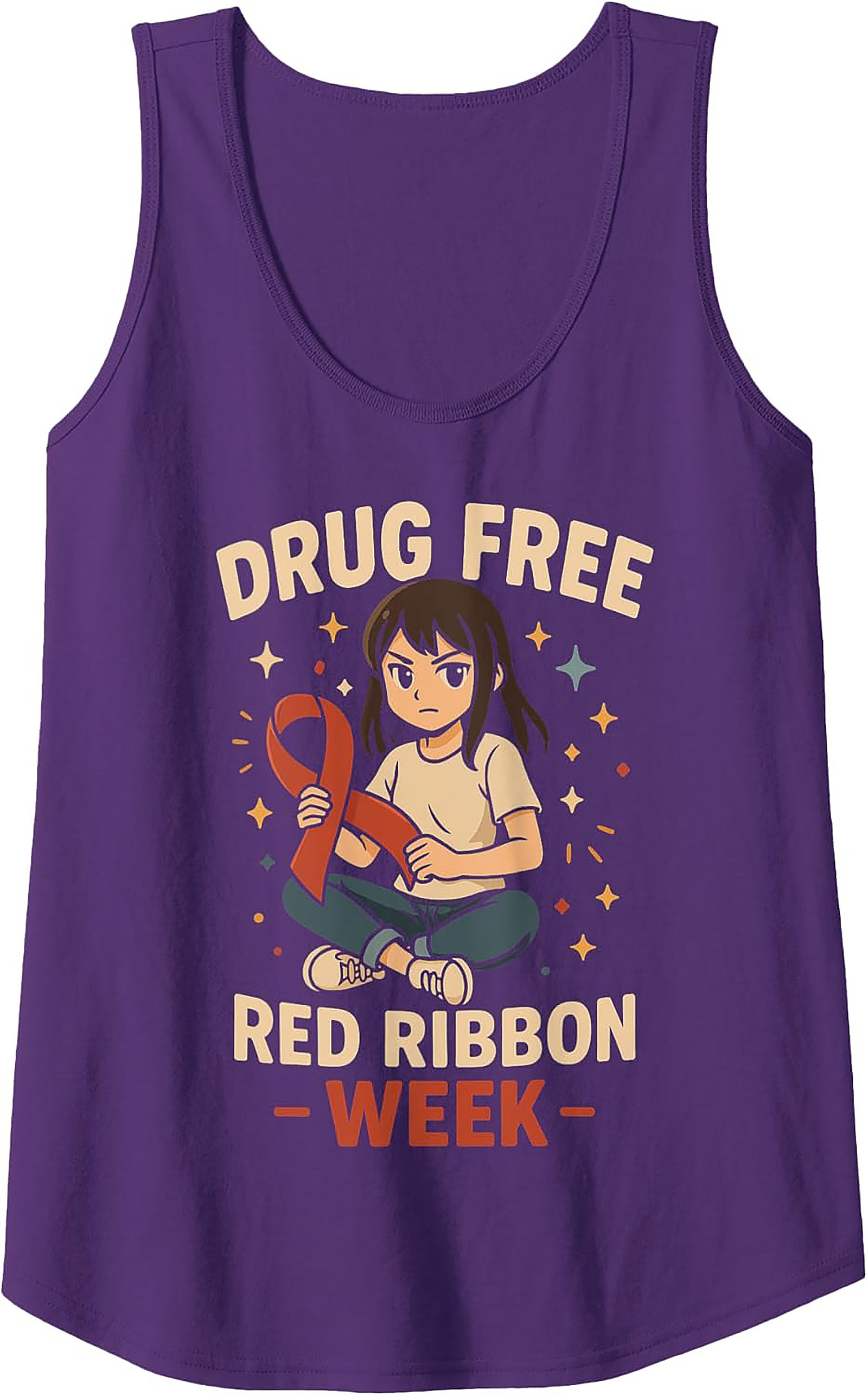 Red Ribbon Week Graphic Tank | Drug Free Awareness Tee