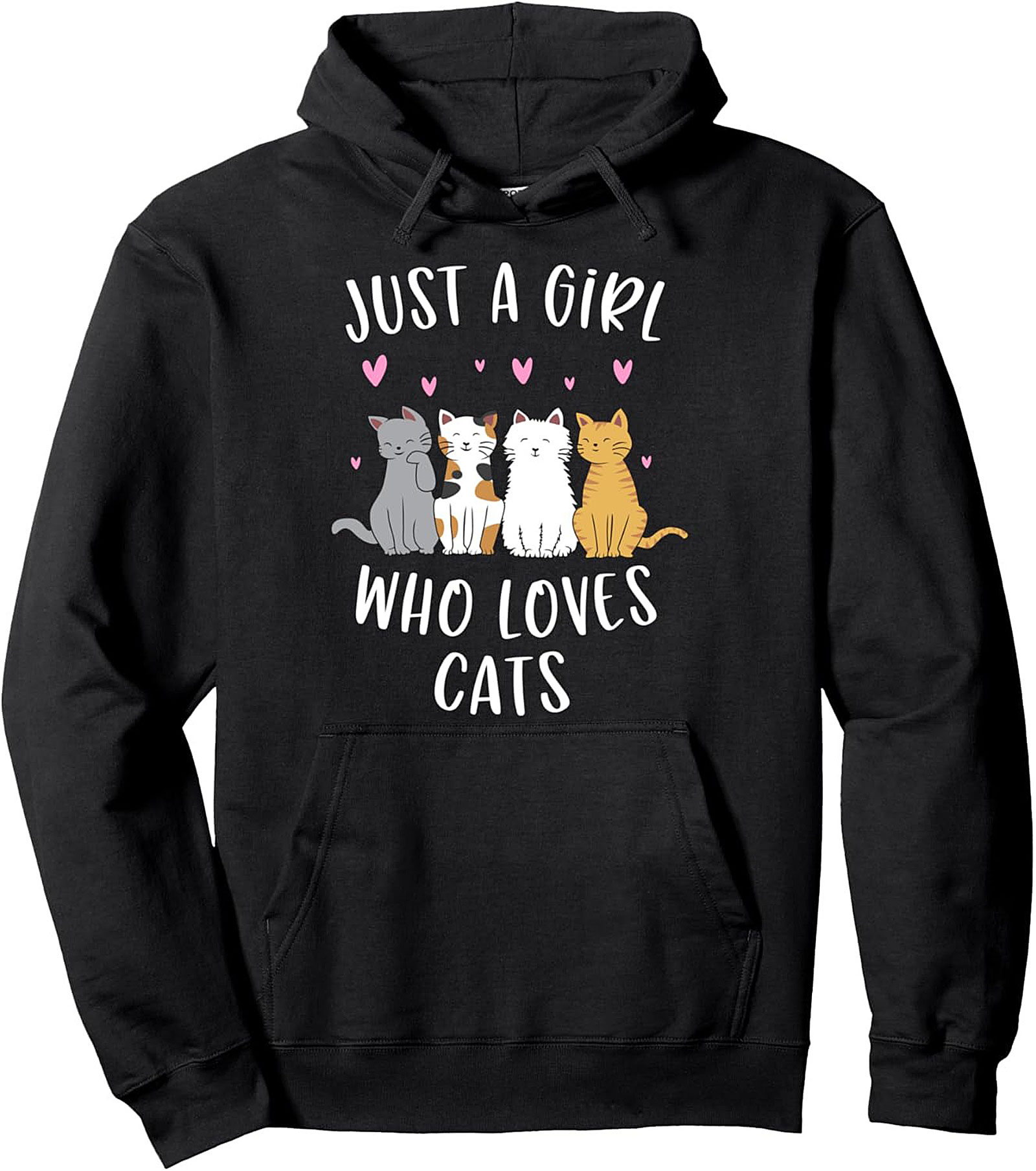 Cute Cat Lover Pullover Hoodie Just a Girl Who Loves Cats