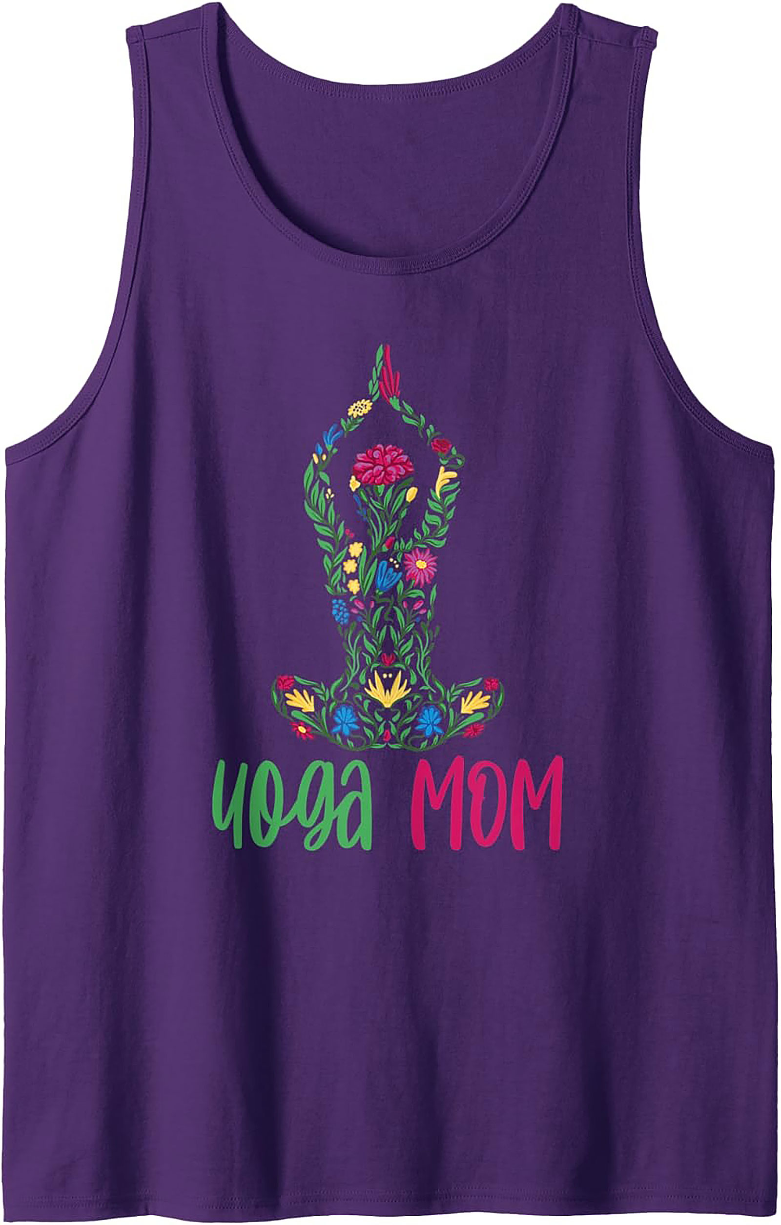 Yoga Mom Floral Graphic Tank Top Breathable Summer Wear
