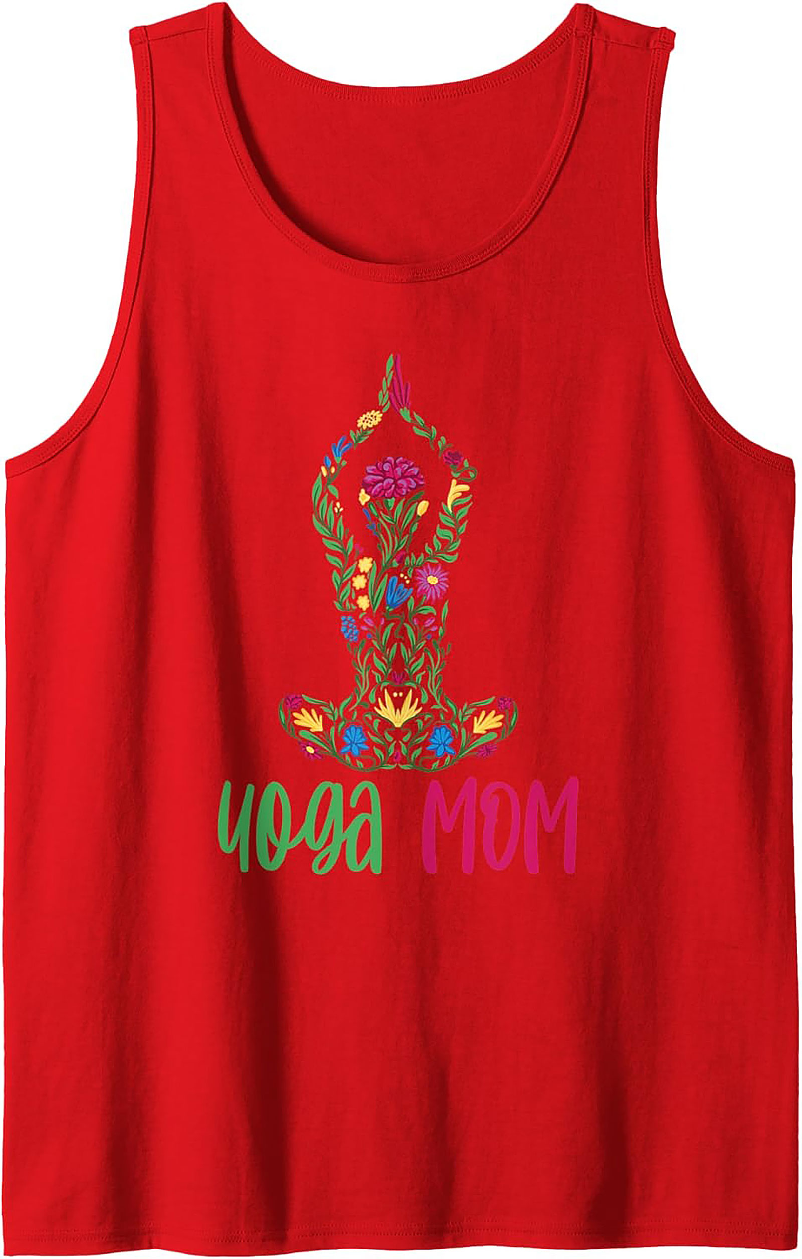 Yoga Mom Floral Graphic Tank Top Breathable Summer Wear