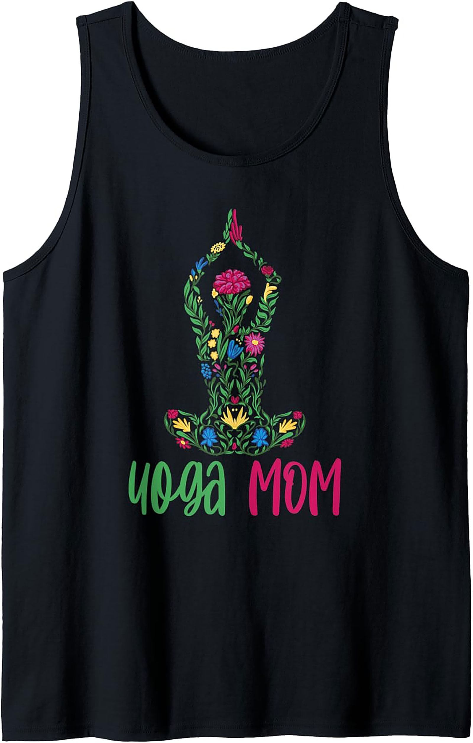 Yoga Mom Floral Graphic Tank Top Breathable Summer Wear