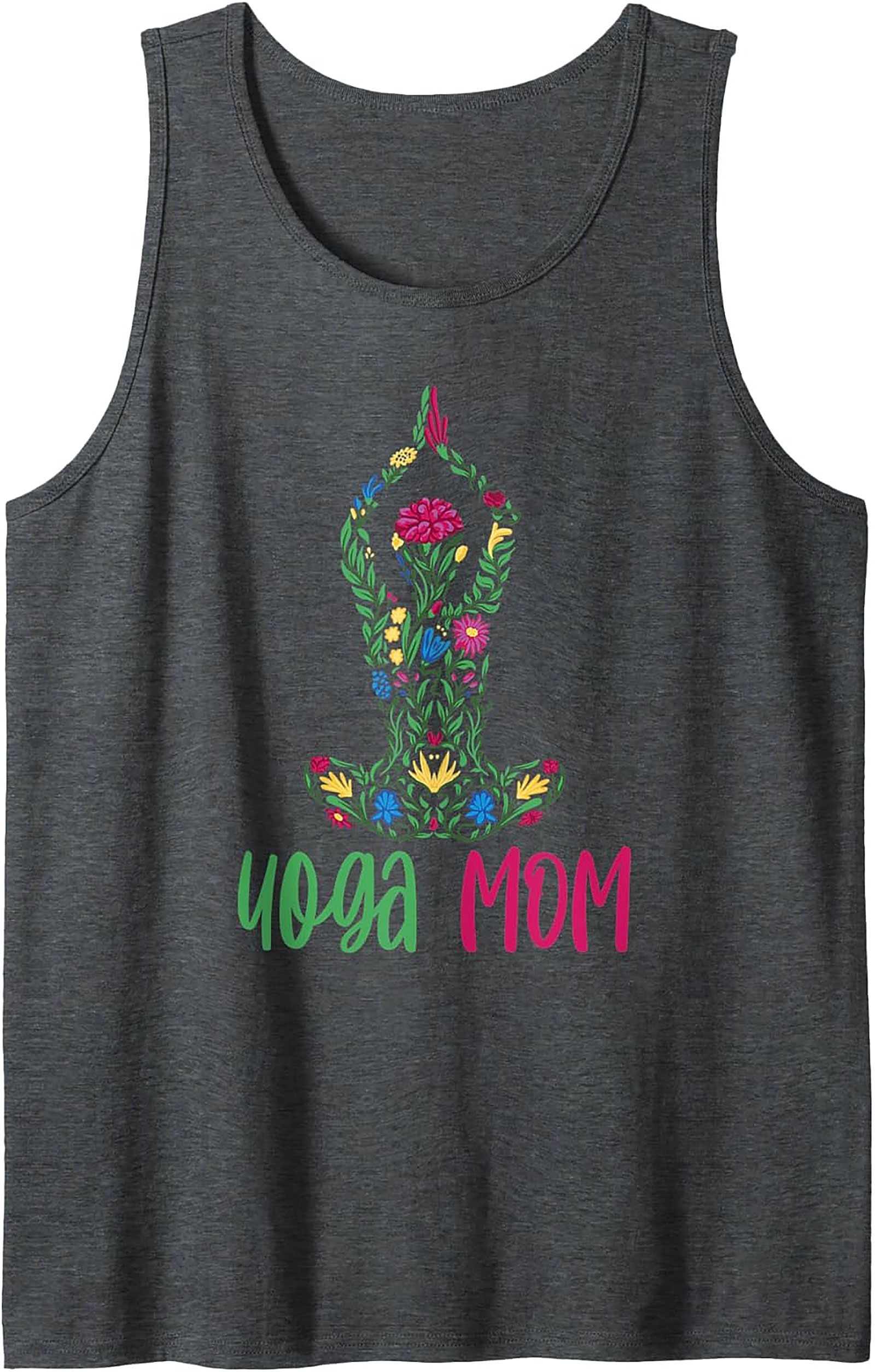 Yoga Mom Floral Graphic Tank Top Breathable Summer Wear