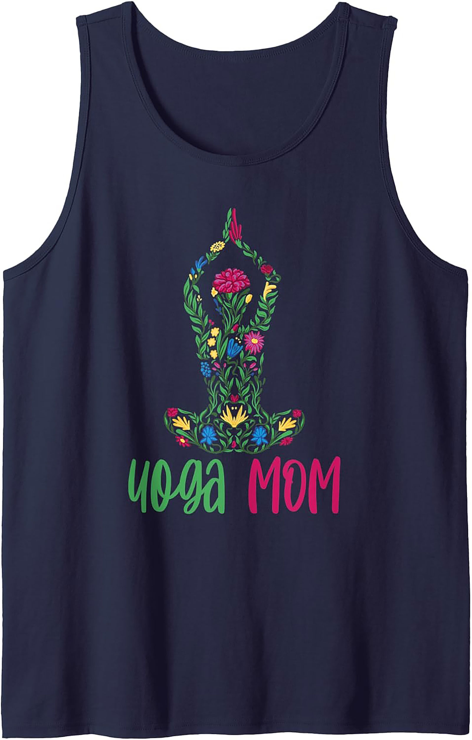 Yoga Mom Floral Graphic Tank Top Breathable Summer Wear