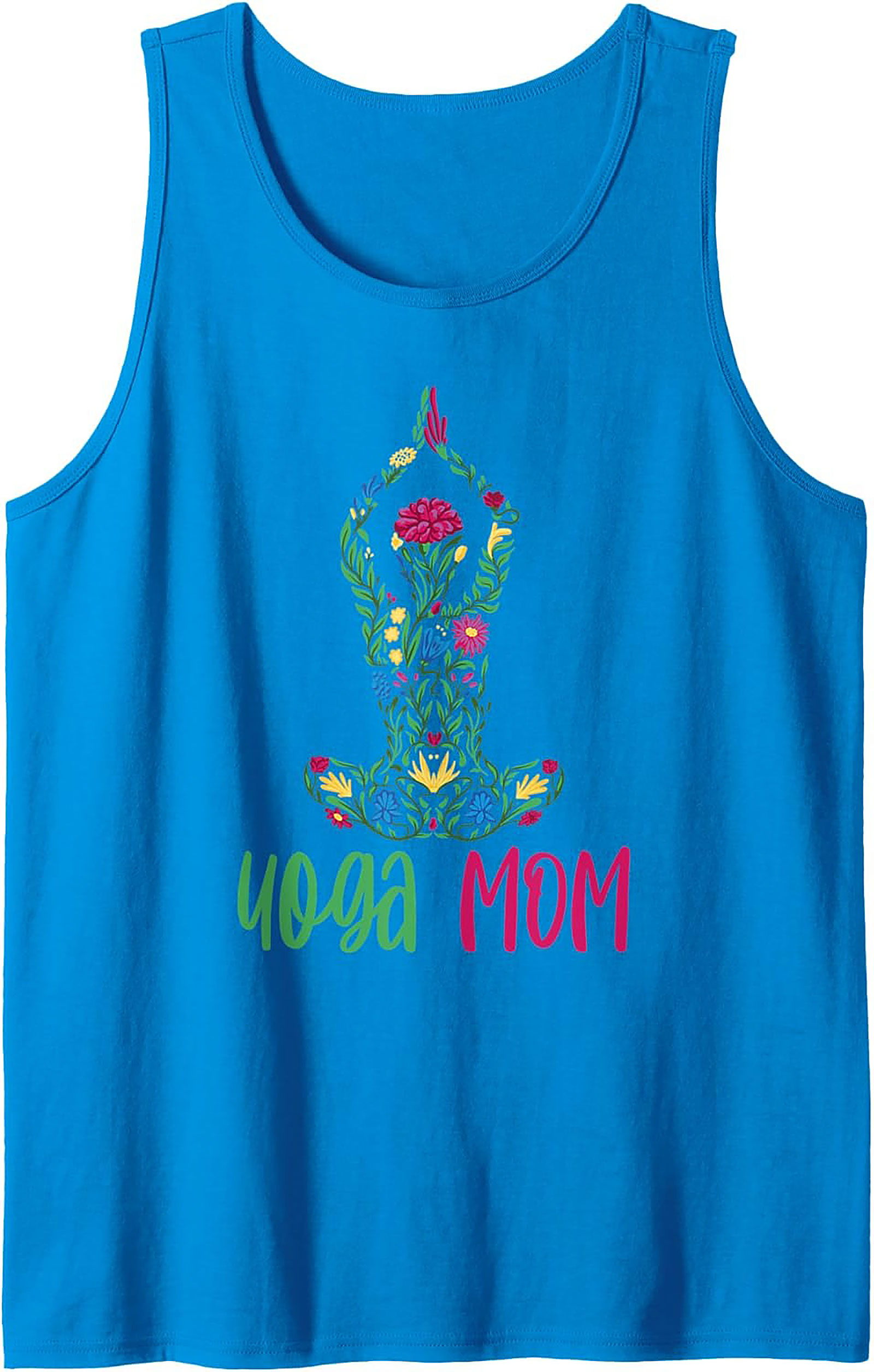 Yoga Mom Floral Graphic Tank Top Breathable Summer Wear
