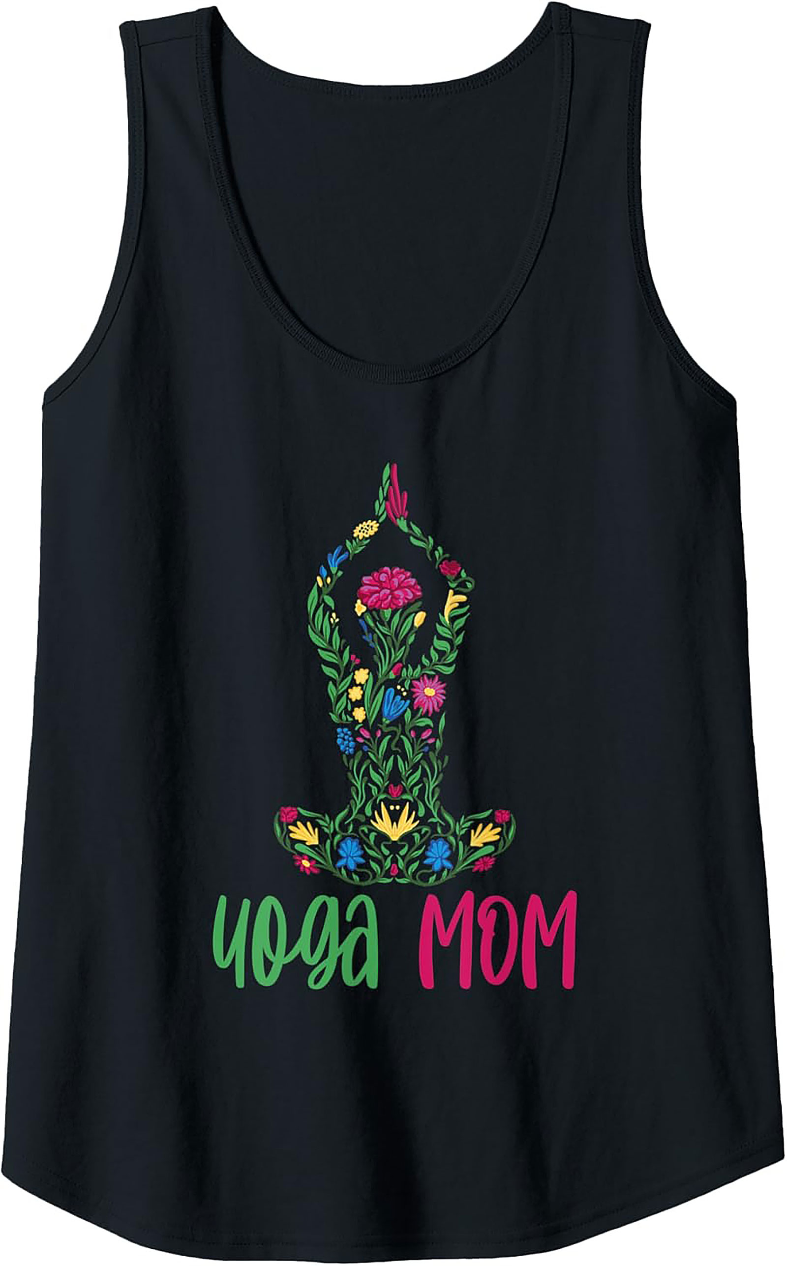 Yoga Mom Floral Graphic Tank Top Breathable Summer Wear