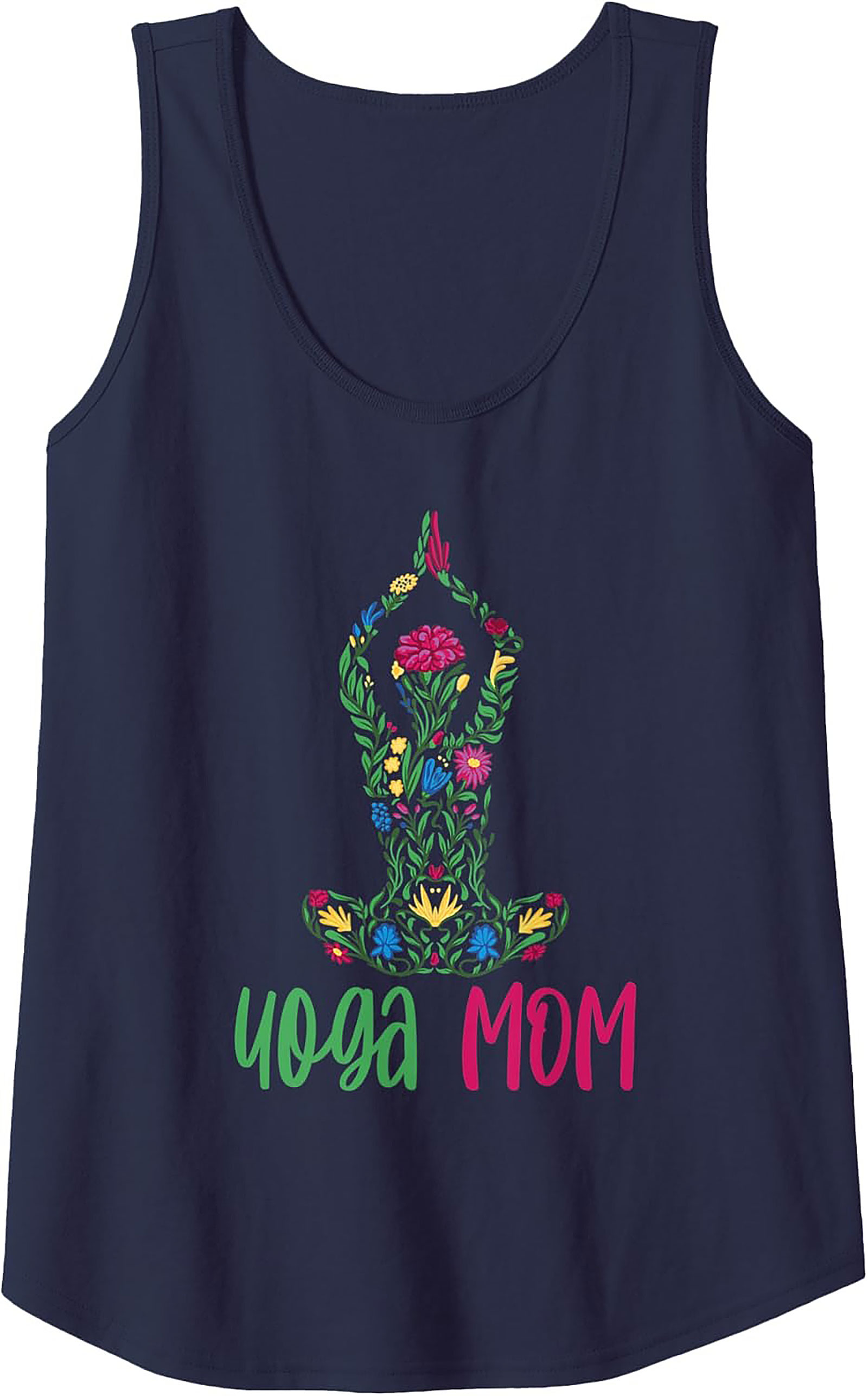 Yoga Mom Floral Graphic Tank Top Breathable Summer Wear