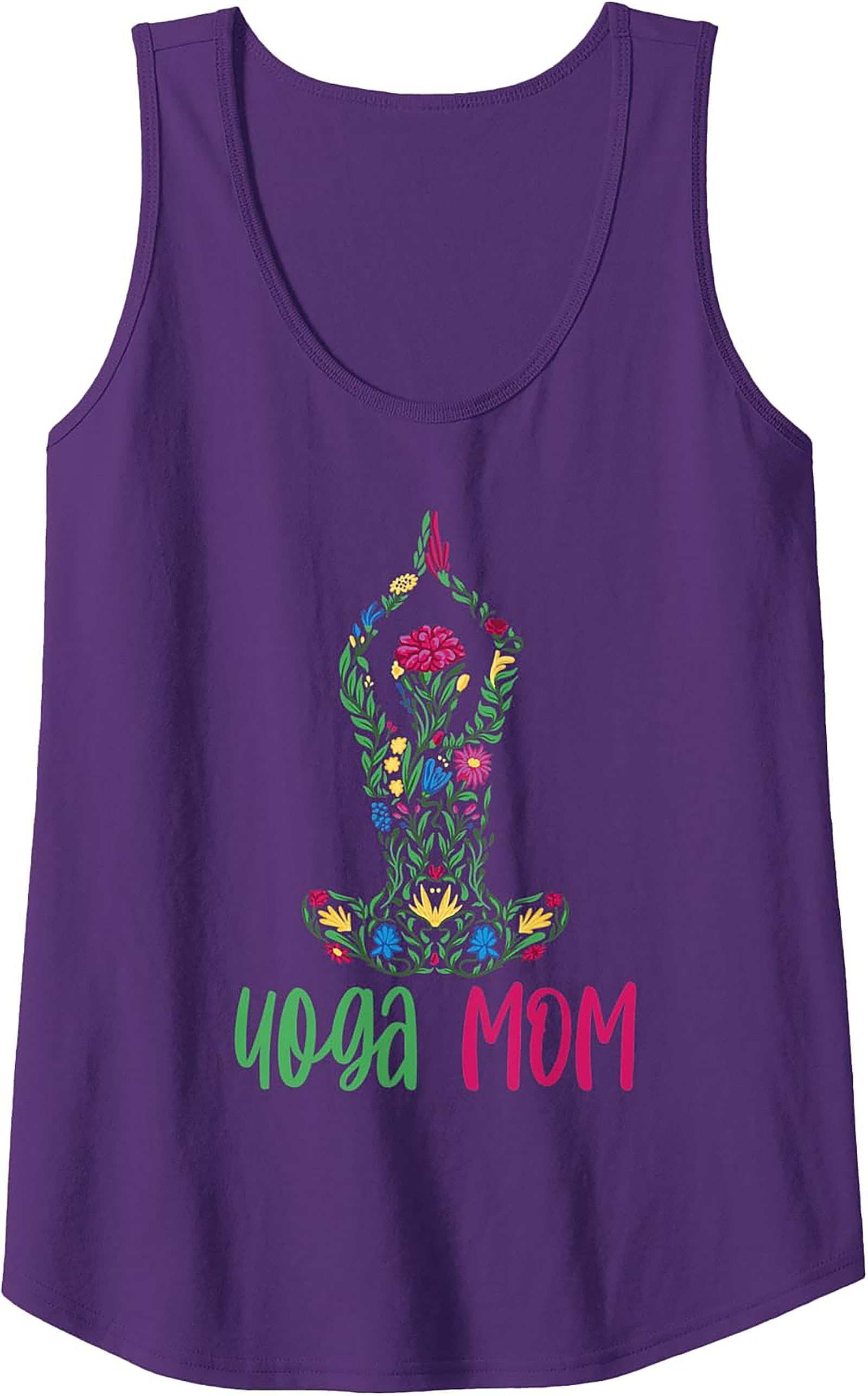 Yoga Mom Floral Graphic Tank Top Breathable Summer Wear