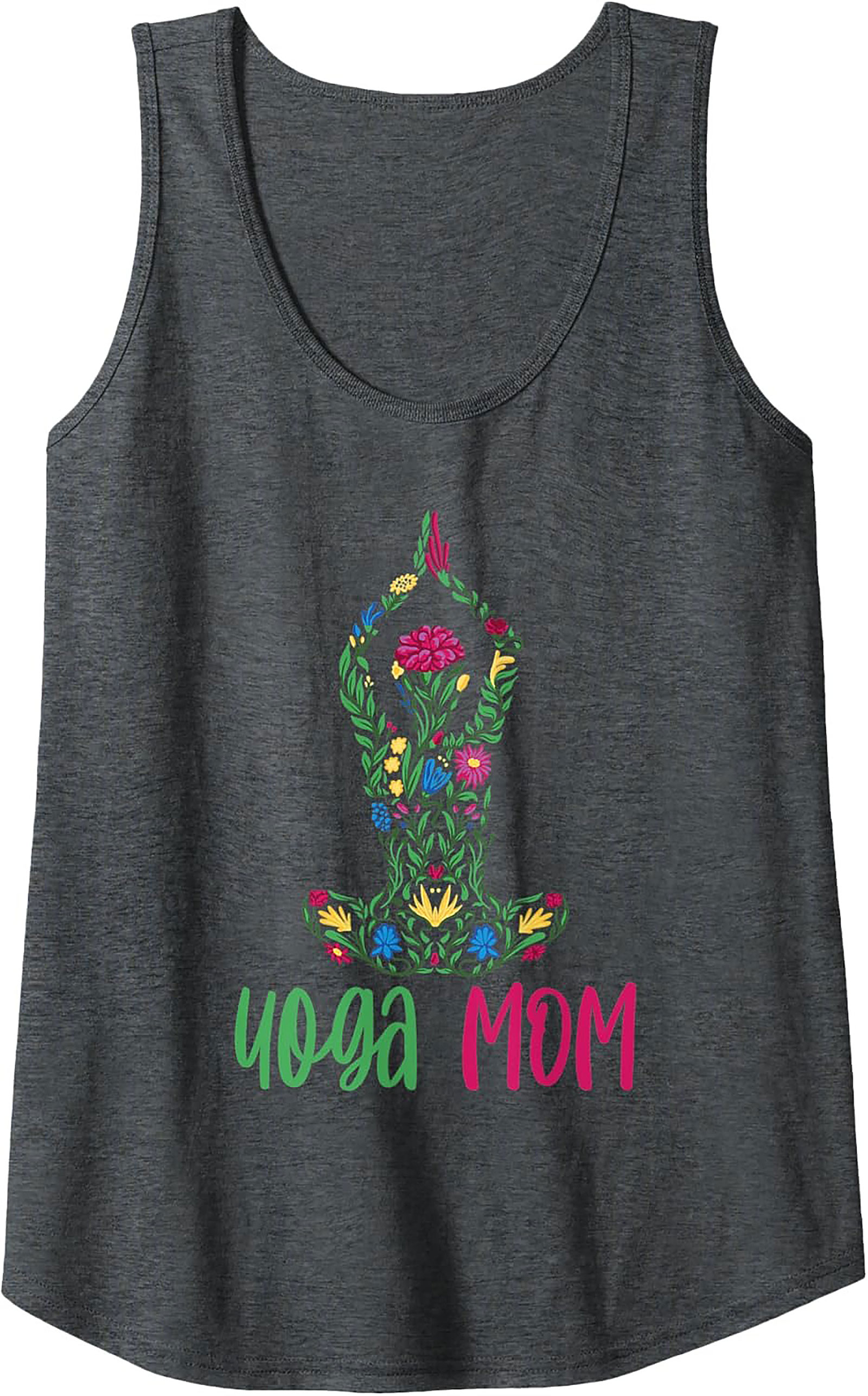 Yoga Mom Floral Graphic Tank Top Breathable Summer Wear