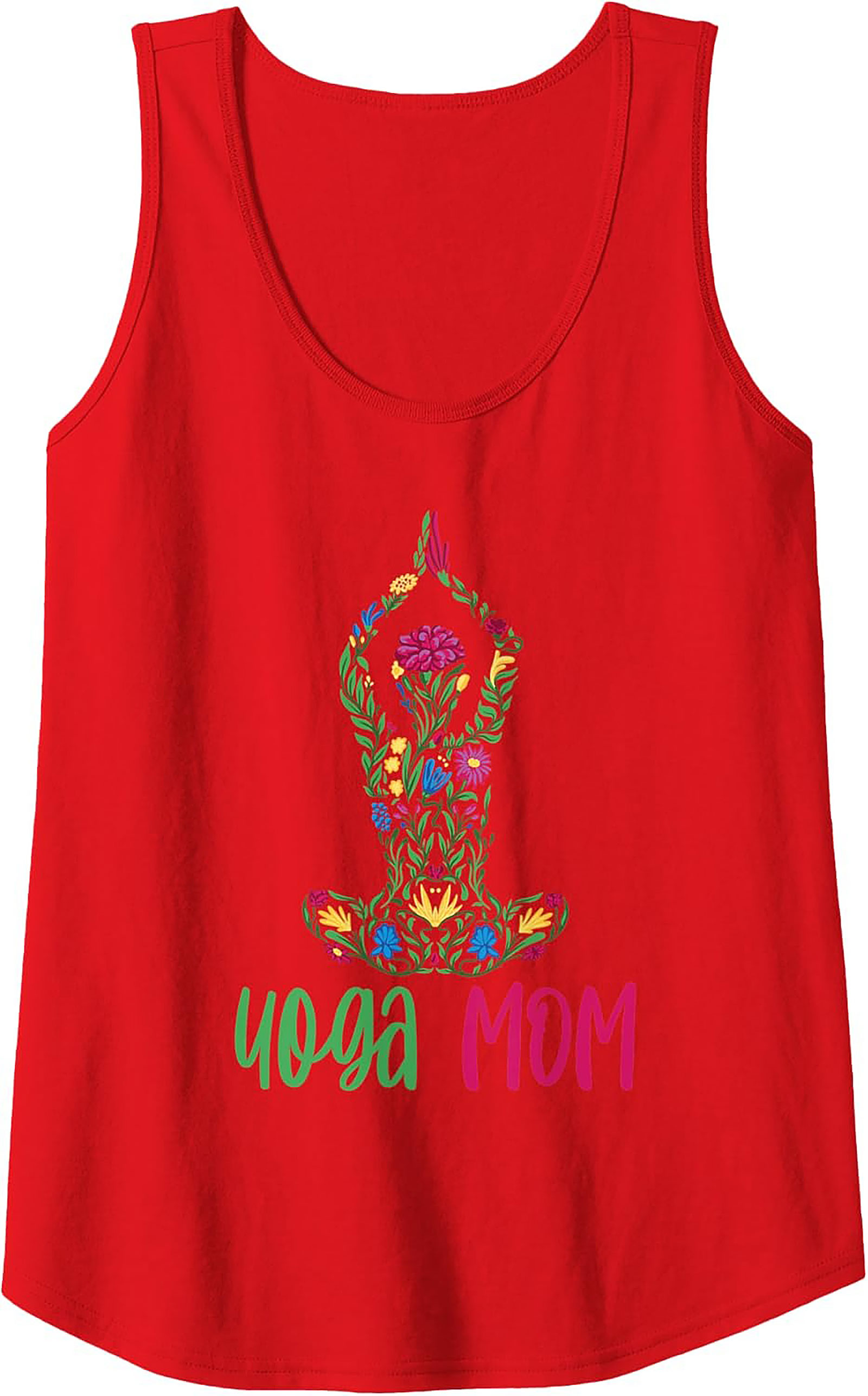 Yoga Mom Floral Graphic Tank Top Breathable Summer Wear