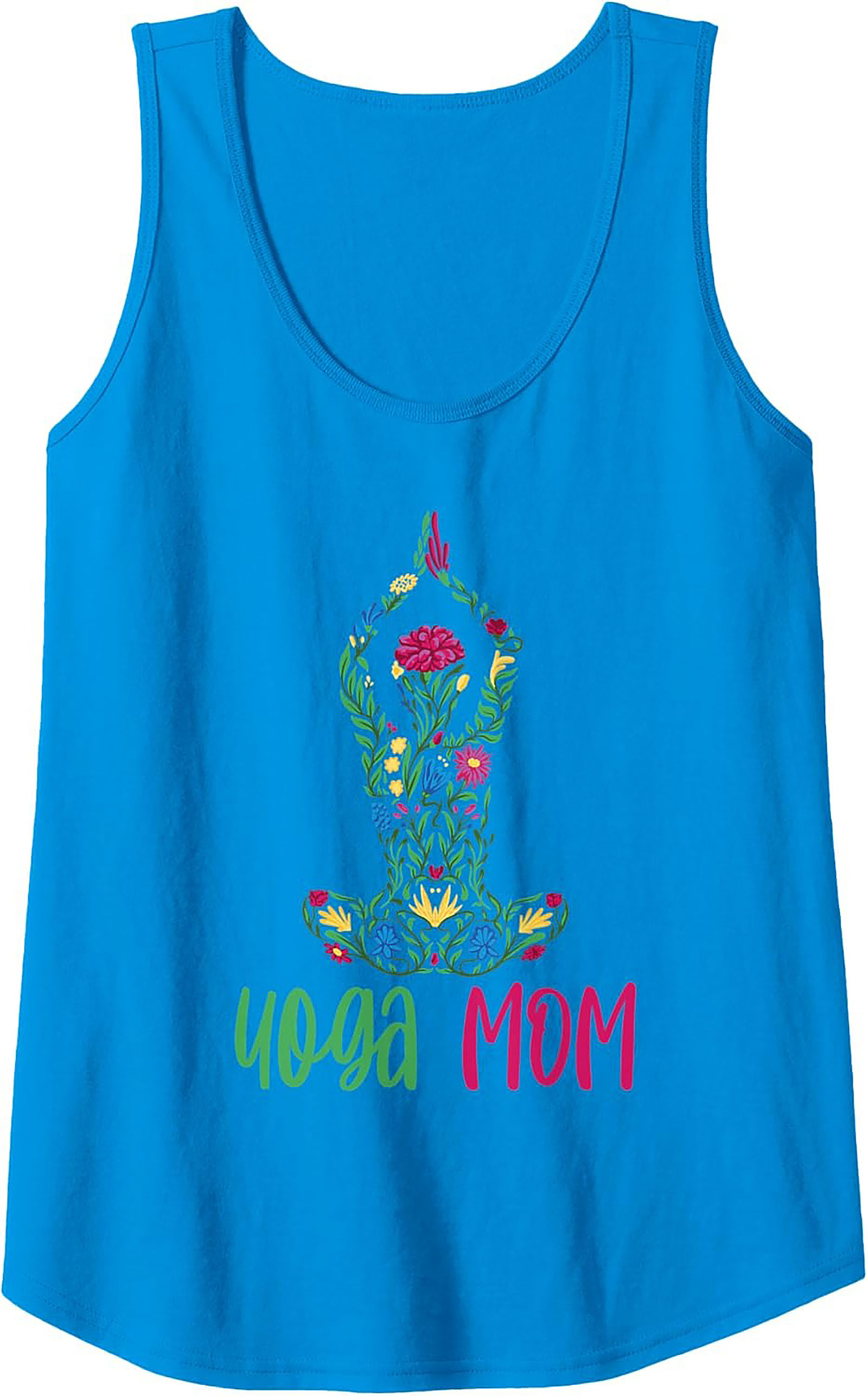Yoga Mom Floral Graphic Tank Top Breathable Summer Wear