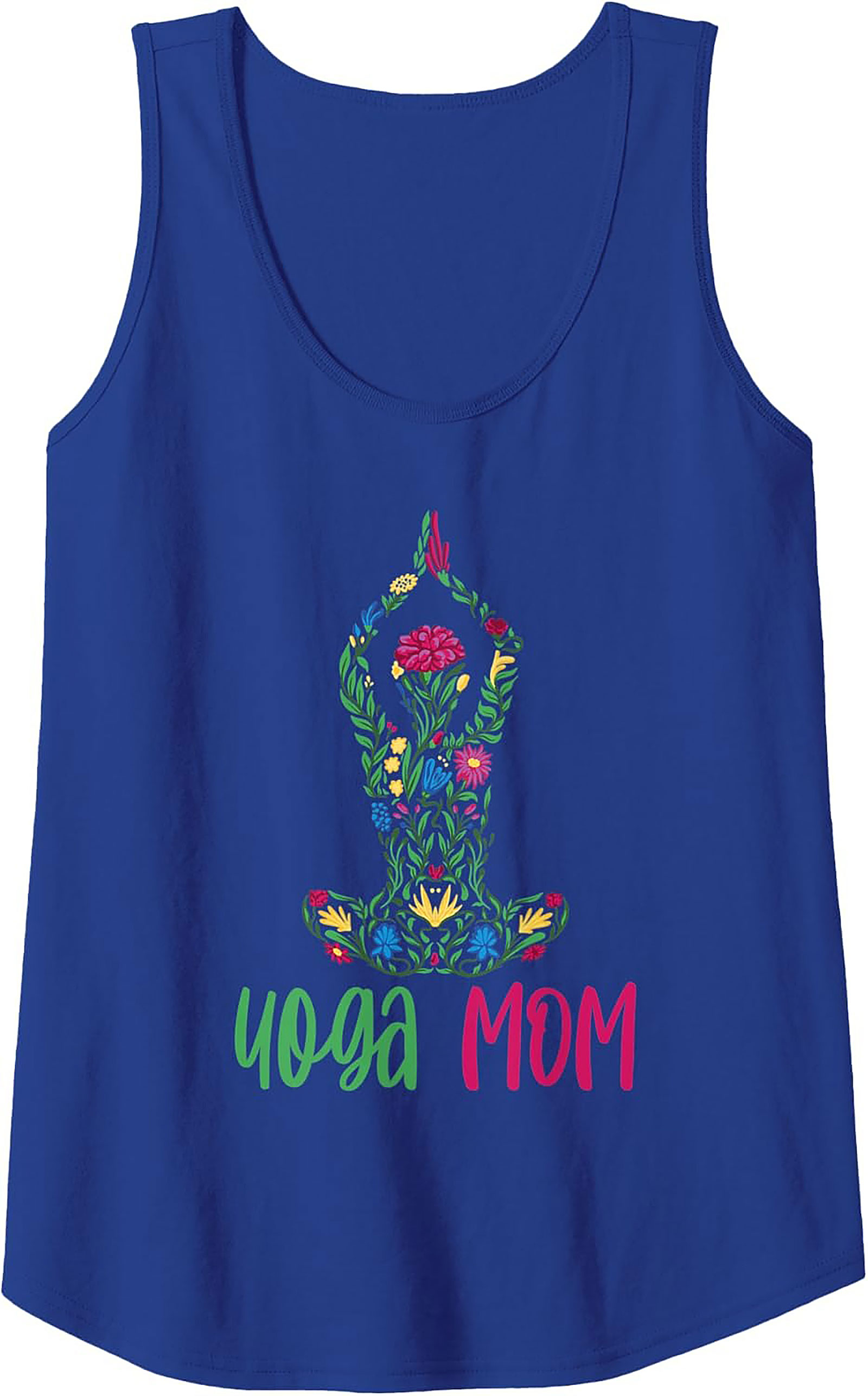 Yoga Mom Floral Graphic Tank Top Breathable Summer Wear