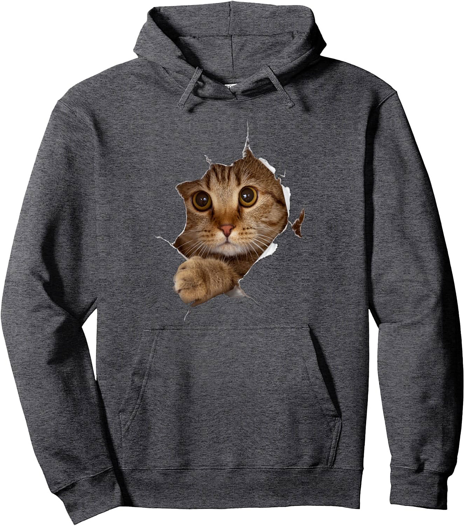 Cozy Tabby Cat Peeking Pullover Hoodie Unique Gift