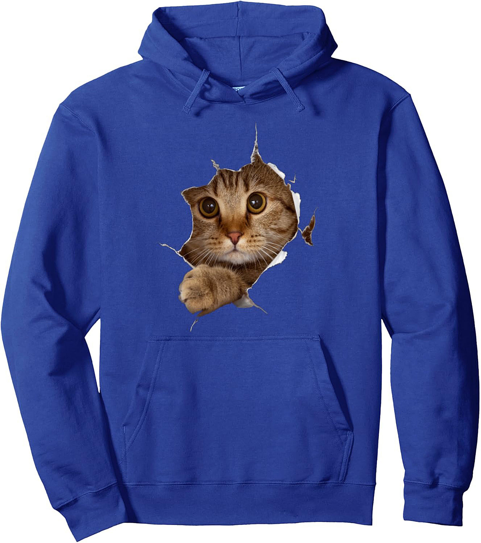 Cozy Tabby Cat Peeking Pullover Hoodie Unique Gift