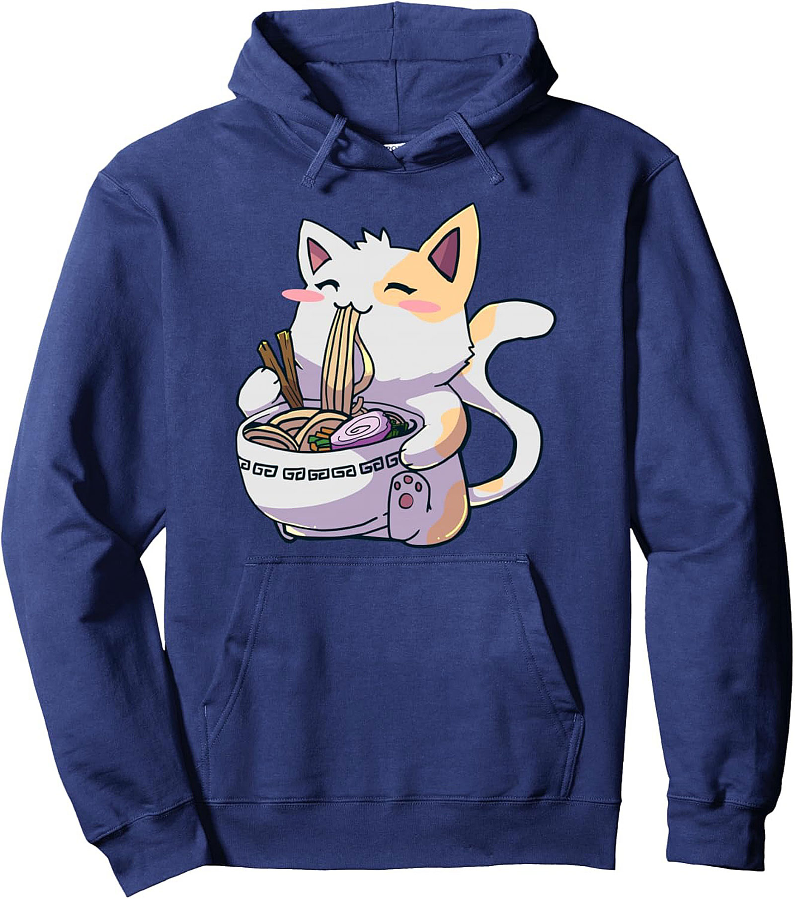 Cozy Ramen Cat Graphic Hoodie Cute Pullover Gift