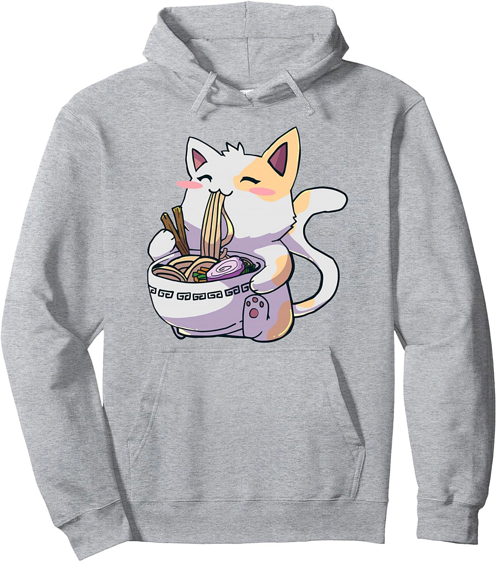 Cozy Ramen Cat Graphic Hoodie Cute Pullover Gift