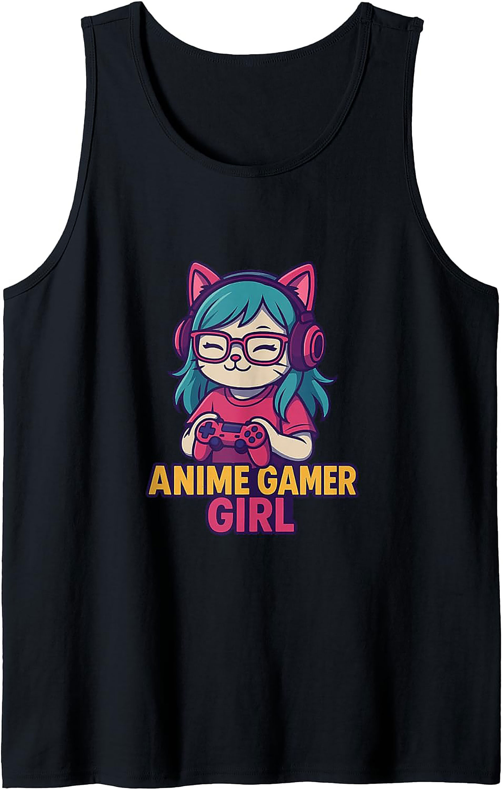 Anime Gamer Girl Graphic Tank | Soft Cotton Sleeveless Shirt