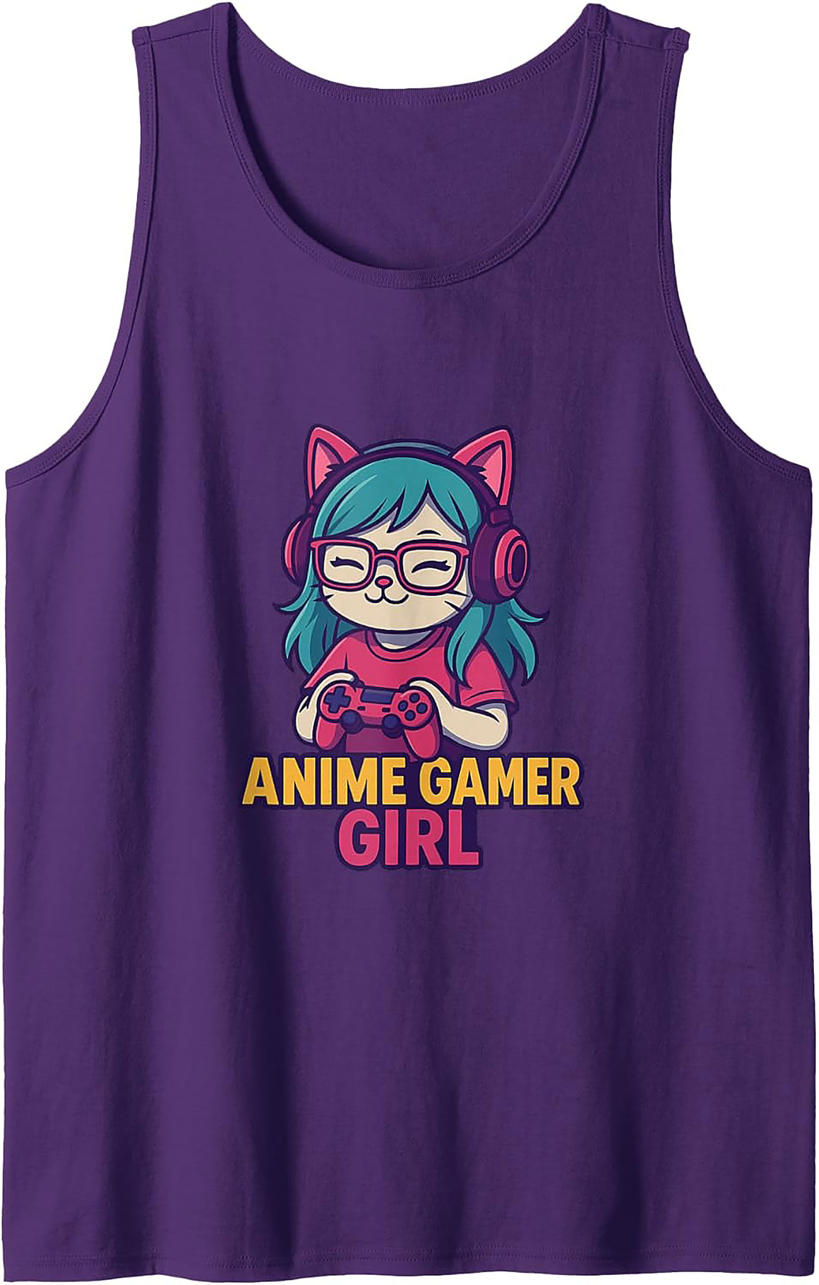 Anime Gamer Girl Graphic Tank | Soft Cotton Sleeveless Shirt