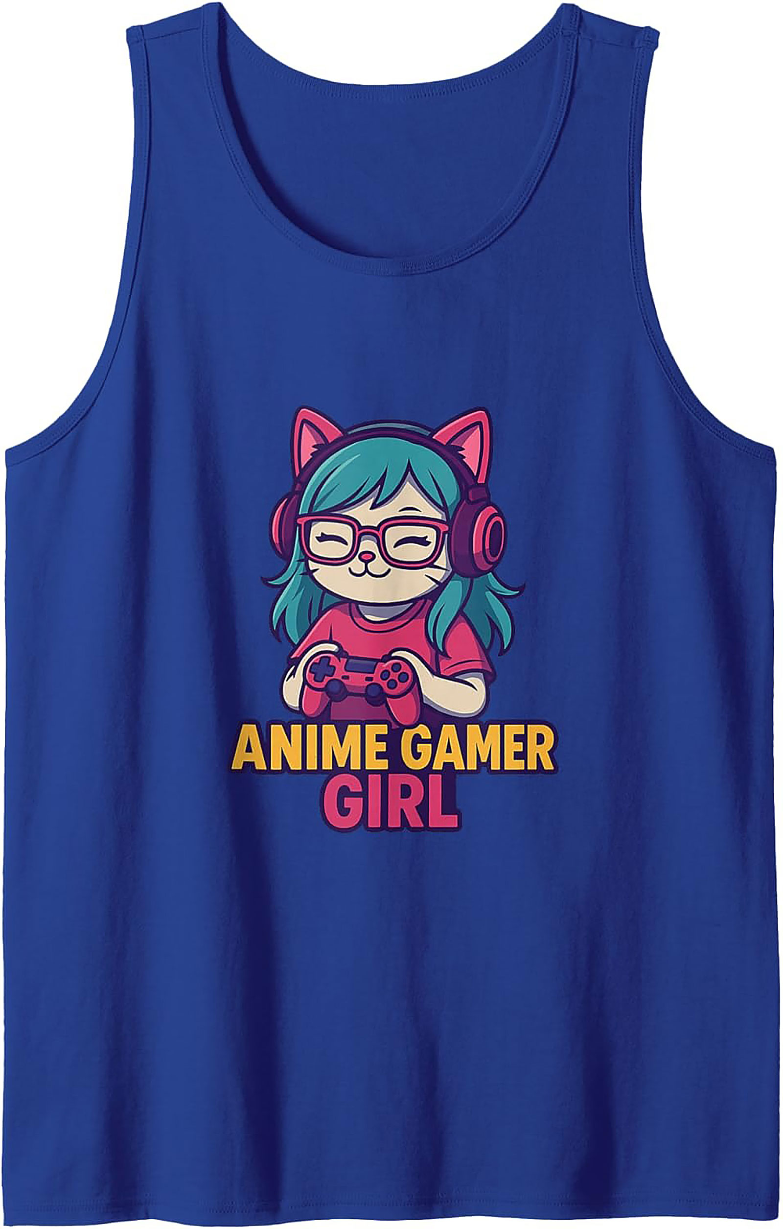 Anime Gamer Girl Graphic Tank | Soft Cotton Sleeveless Shirt