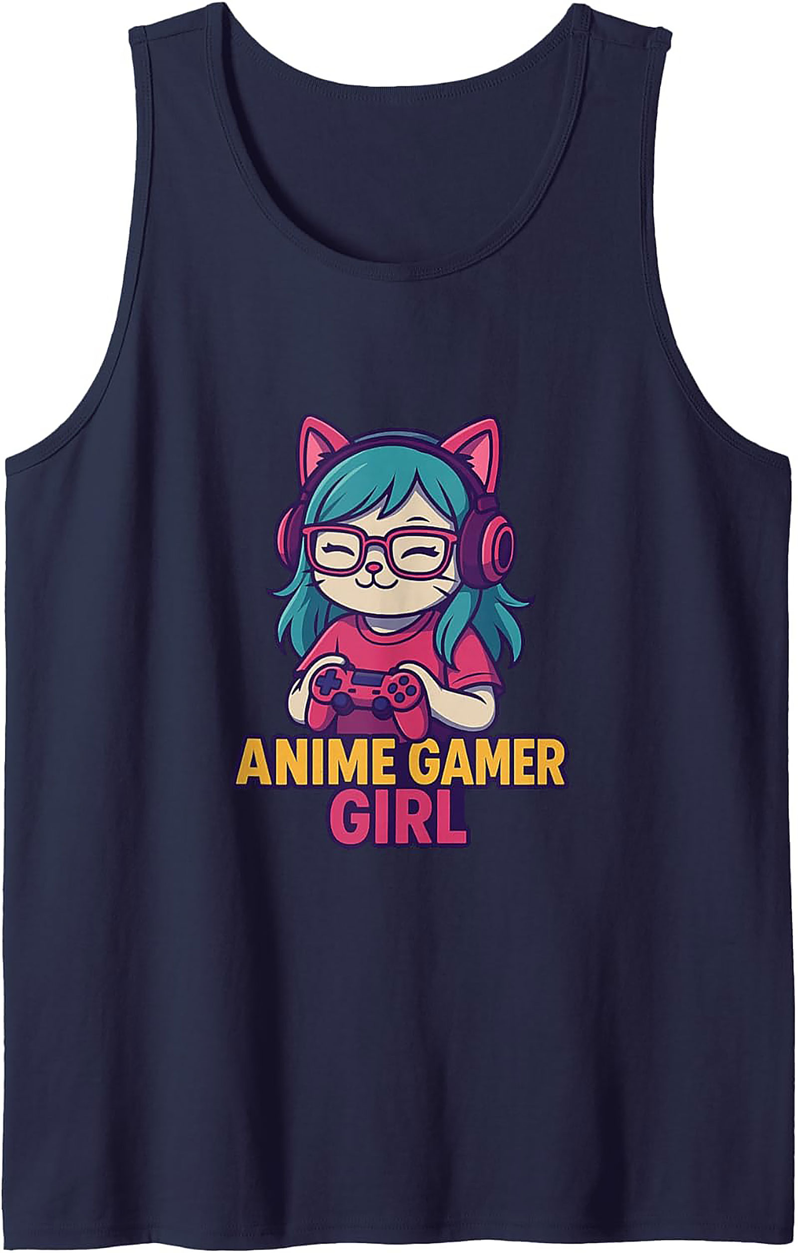 Anime Gamer Girl Graphic Tank | Soft Cotton Sleeveless Shirt