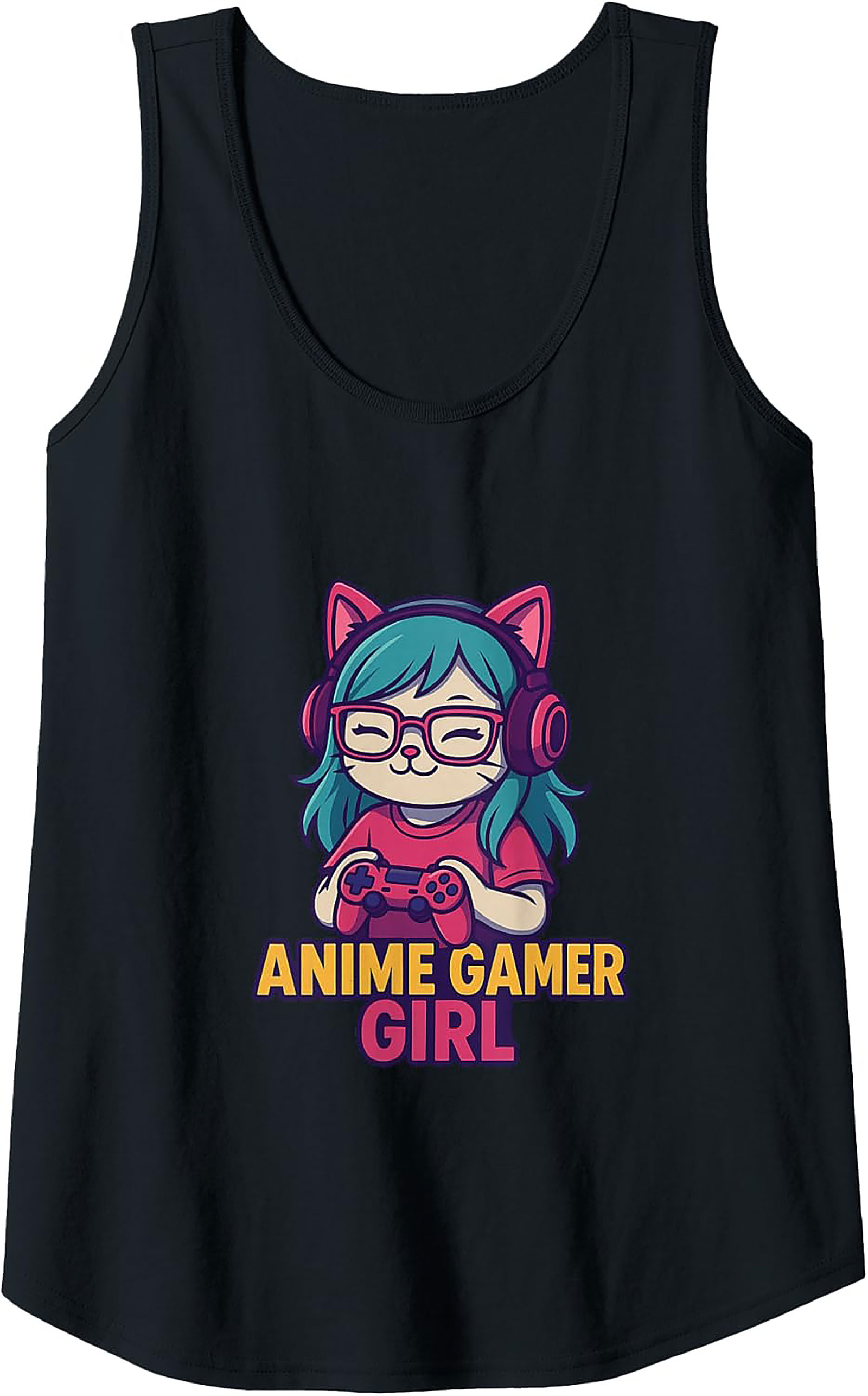 Anime Gamer Girl Graphic Tank | Soft Cotton Sleeveless Shirt
