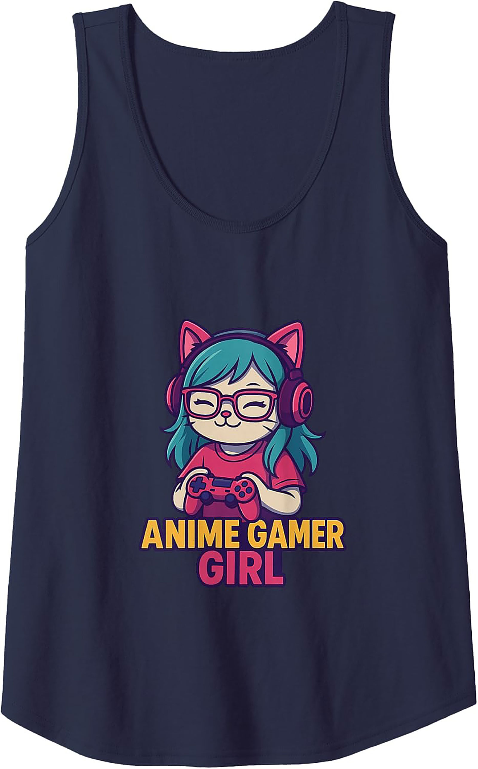Anime Gamer Girl Graphic Tank | Soft Cotton Sleeveless Shirt