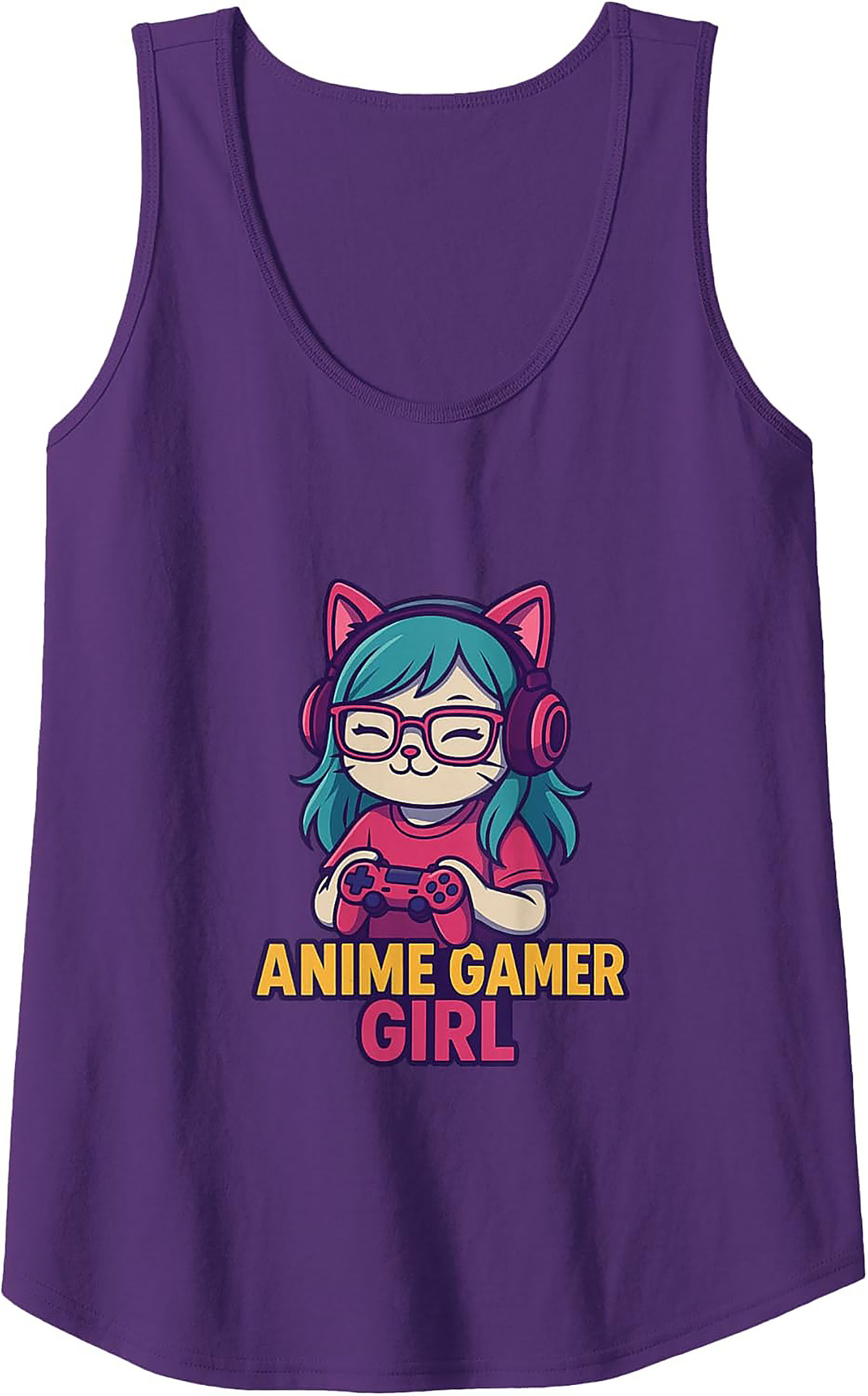 Anime Gamer Girl Graphic Tank | Soft Cotton Sleeveless Shirt