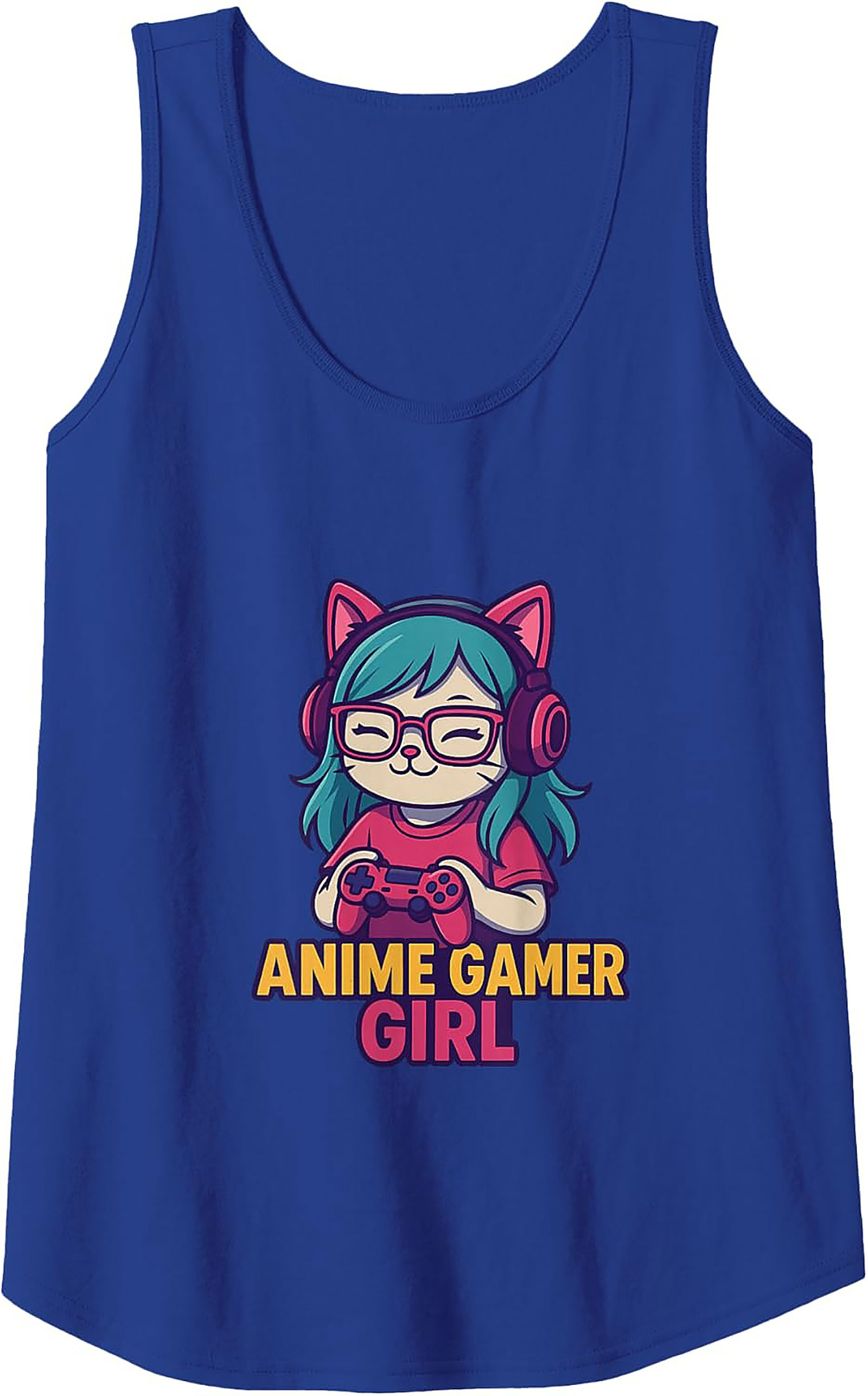 Anime Gamer Girl Graphic Tank | Soft Cotton Sleeveless Shirt