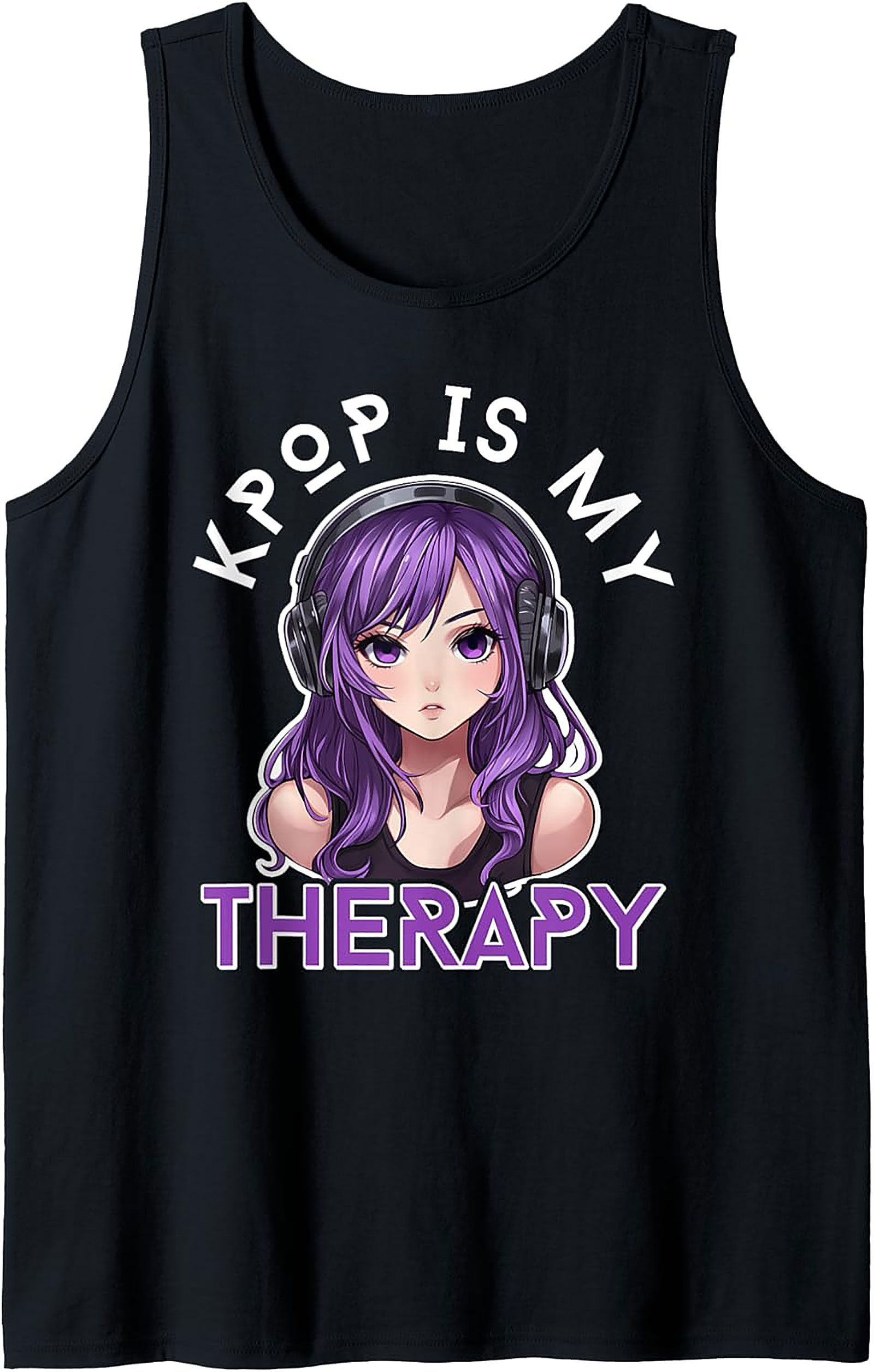 K-Pop Is My Therapy Graphic Tank | Anime Sleeveless Shirt