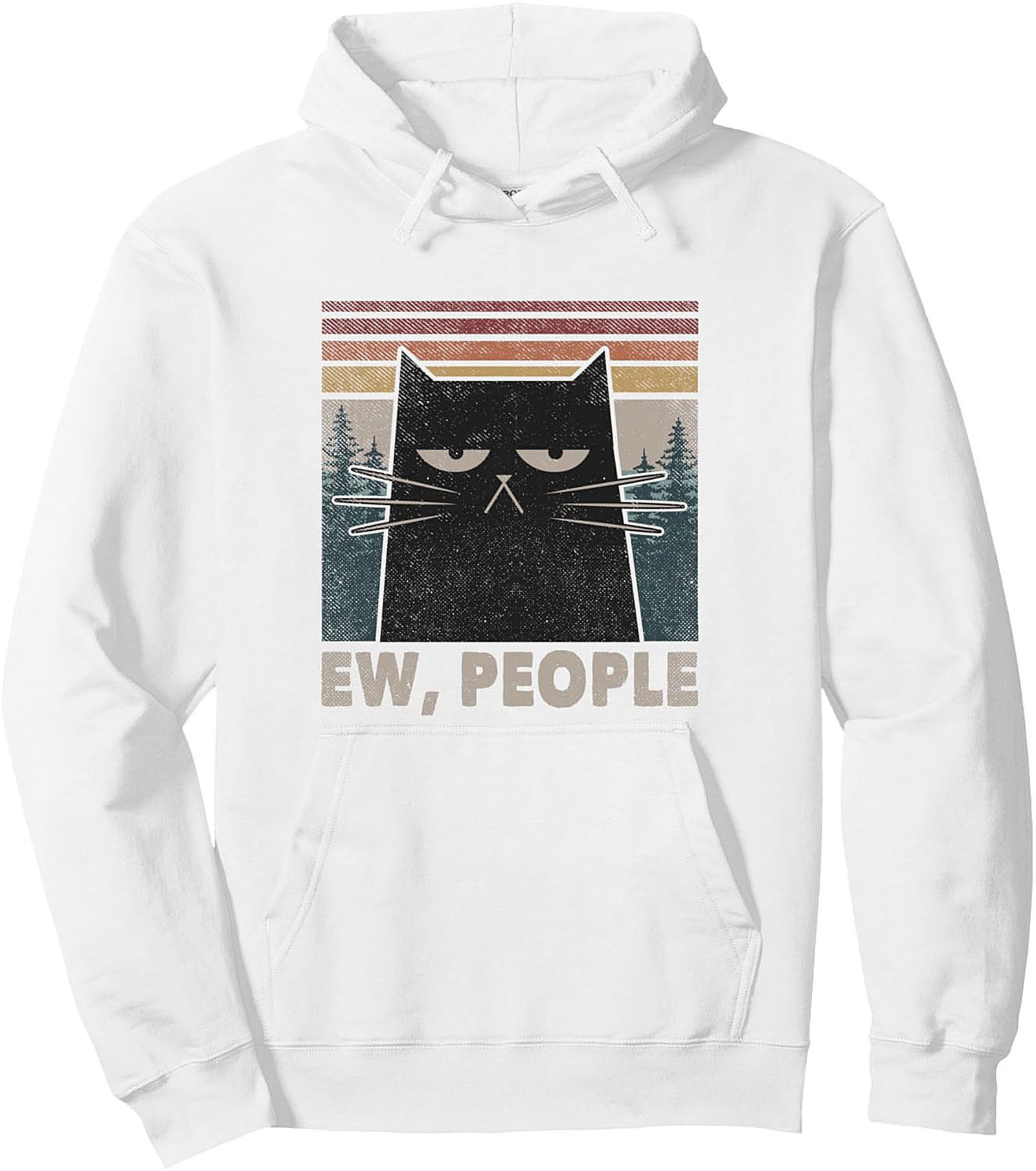 Introvert Cat Pullover Hoodie Ew, People Graphic