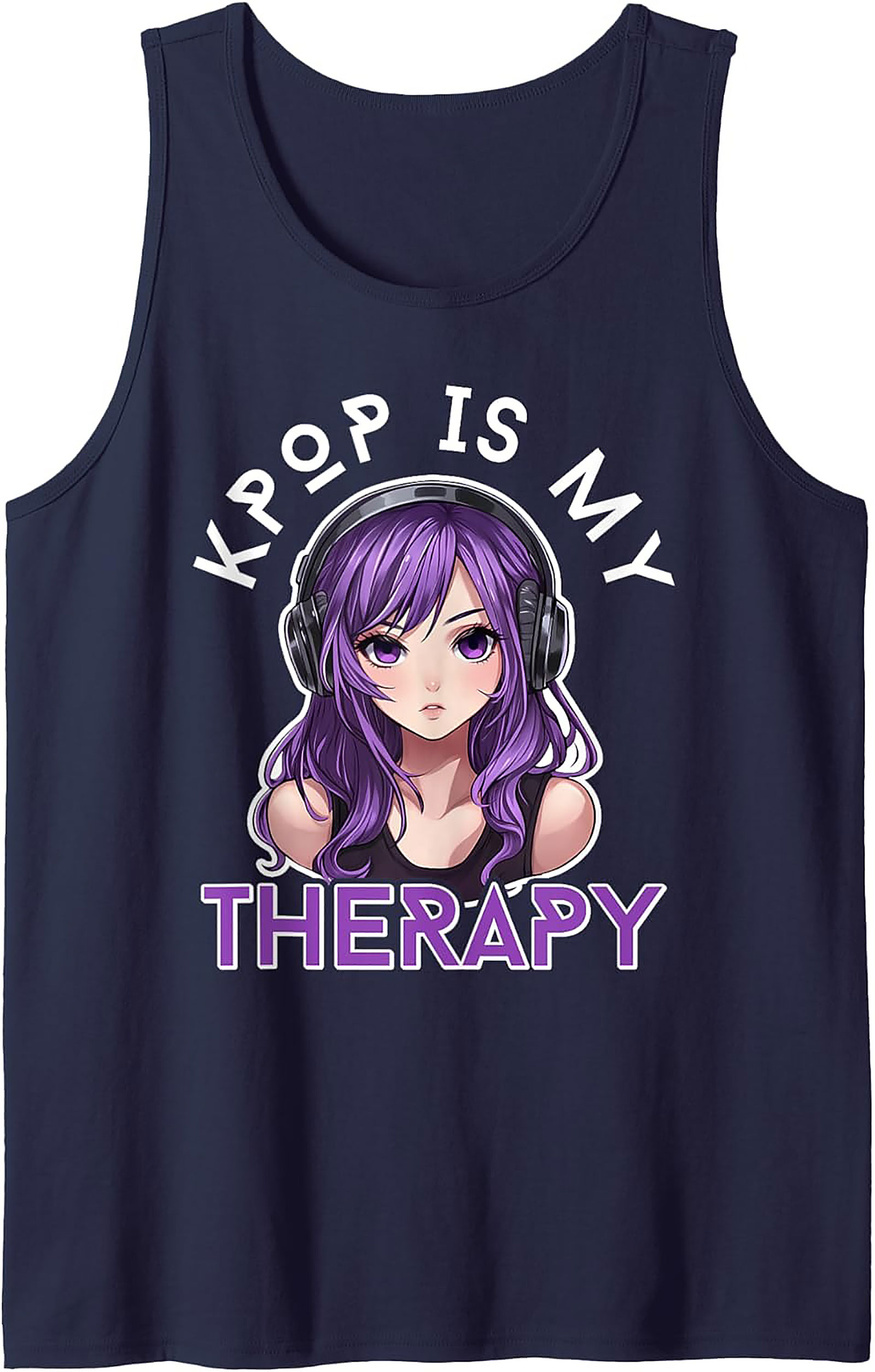 K-Pop Is My Therapy Graphic Tank | Anime Sleeveless Shirt