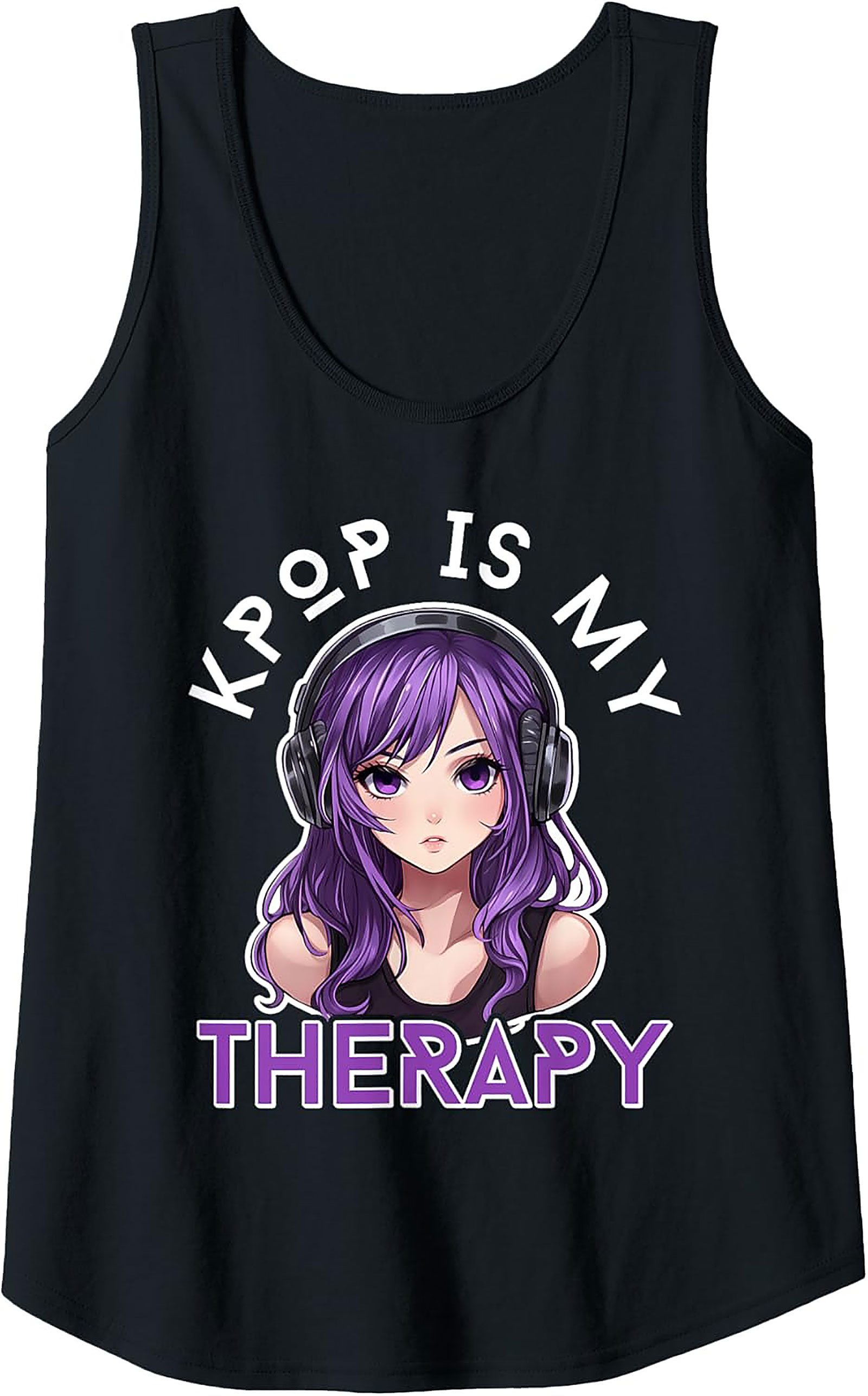 K-Pop Is My Therapy Graphic Tank | Anime Sleeveless Shirt