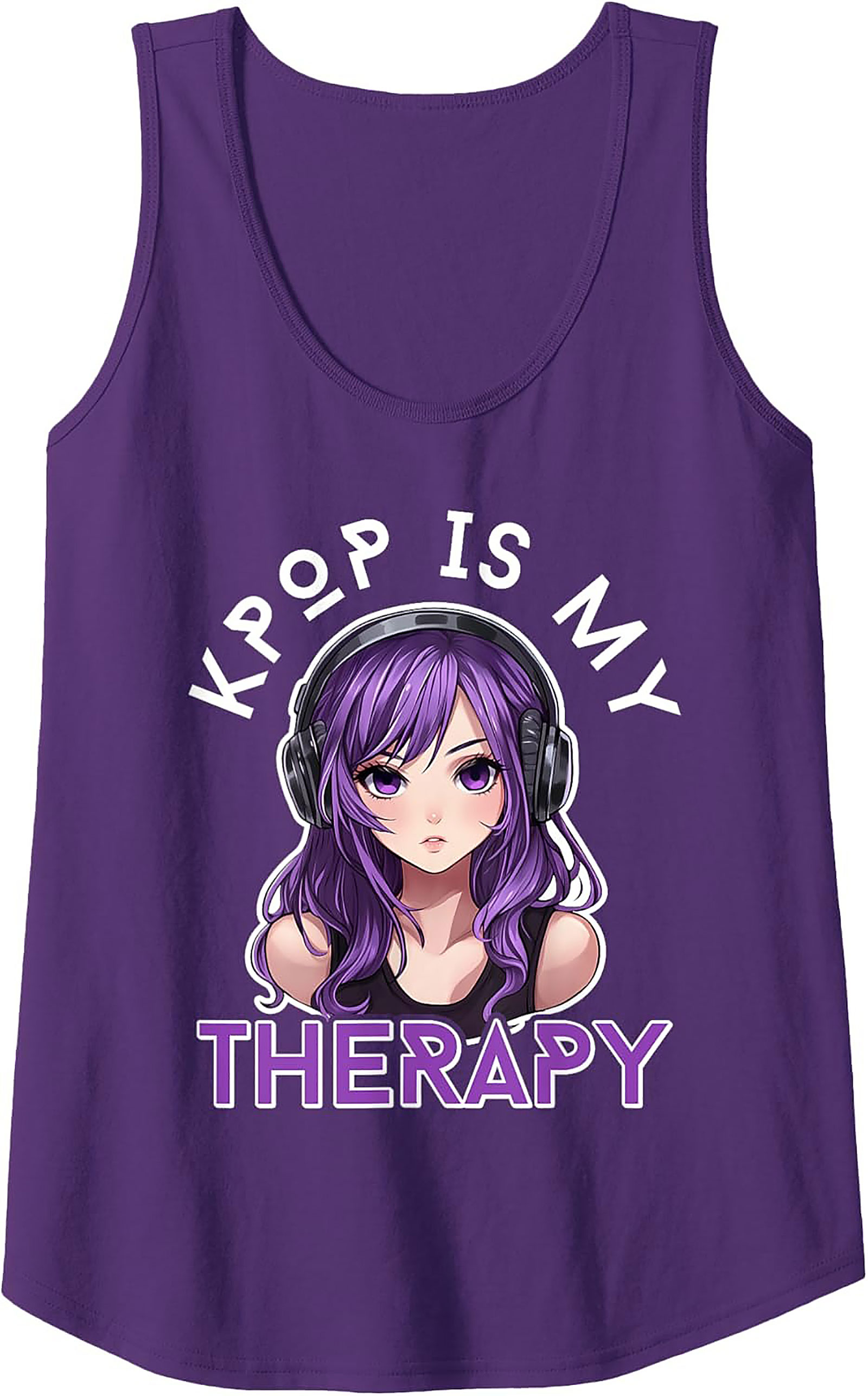 K-Pop Is My Therapy Graphic Tank | Anime Sleeveless Shirt